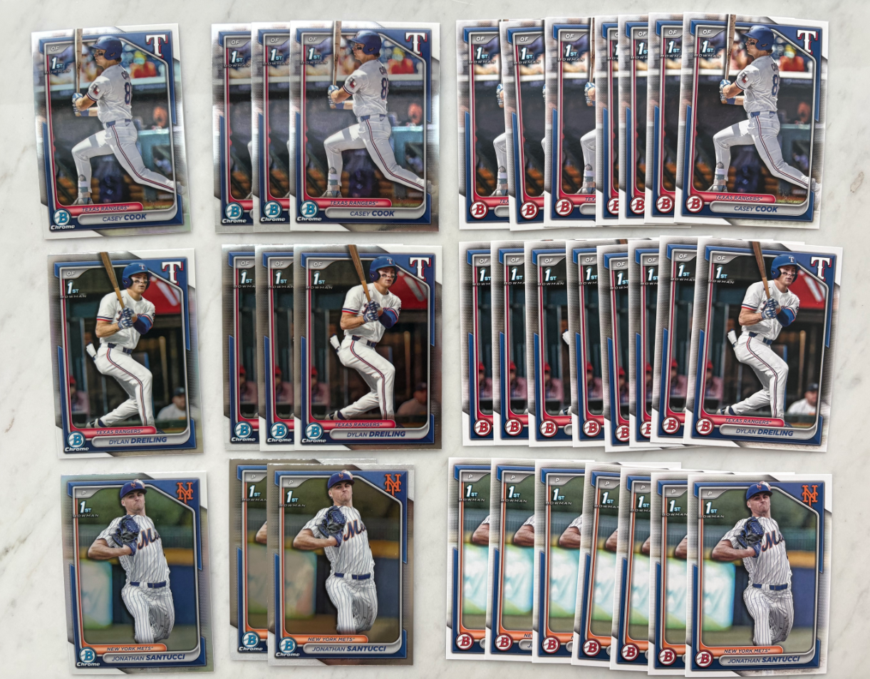 2024 Topps Bowman Casey Cook RC 凯西 库克 Dylan Dreiling/Jonathan Santucci 新秀1st 银折/base 生涯第一版卡