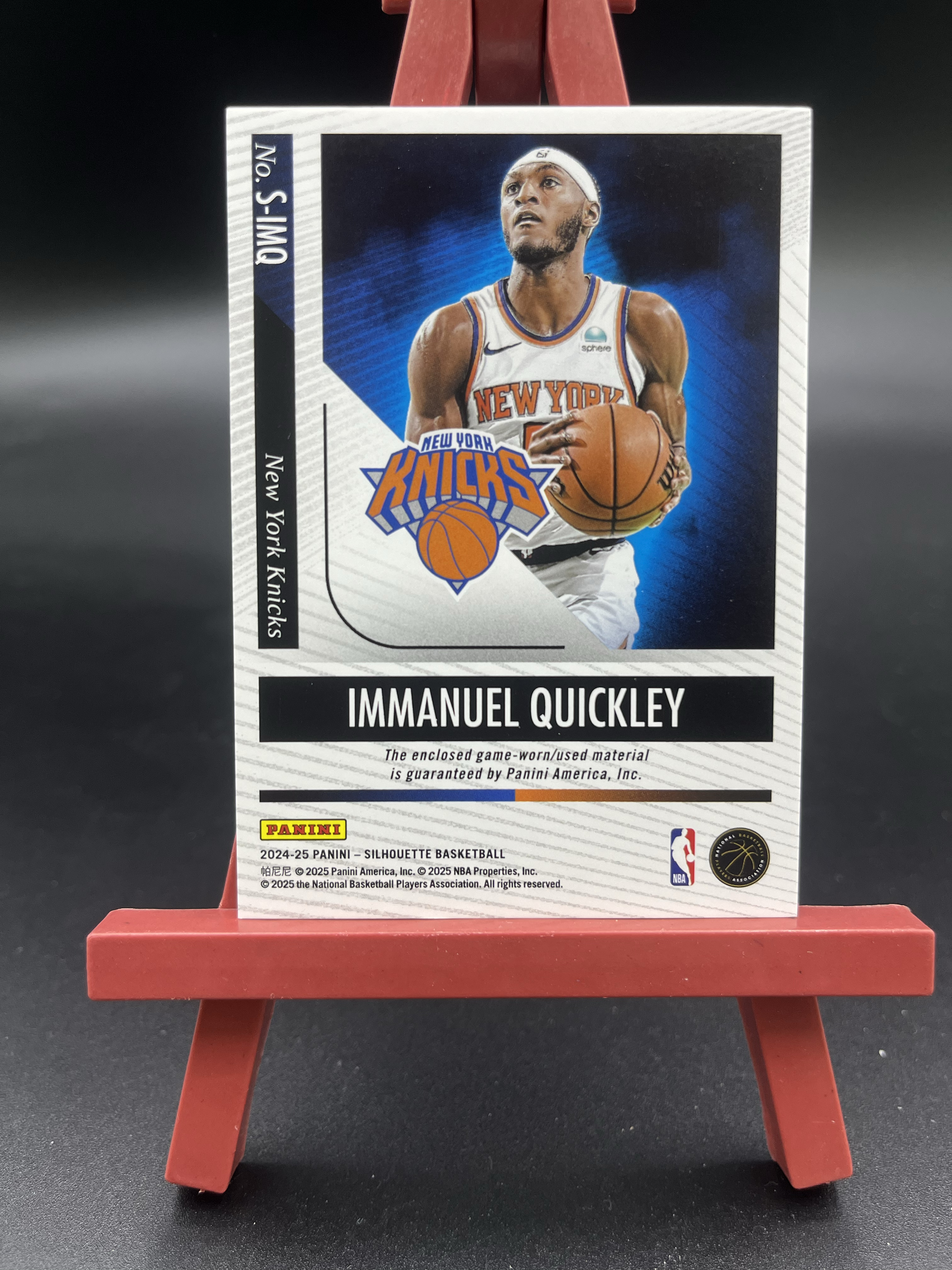 2024-25 panini silhouette immanuel quickley 剪影 尼克斯 伊曼纽尔 奎克利 8/25编 大窗双色球衣物料切割 GU亲穿落场 卡品如图【优质物料专场】04WZ