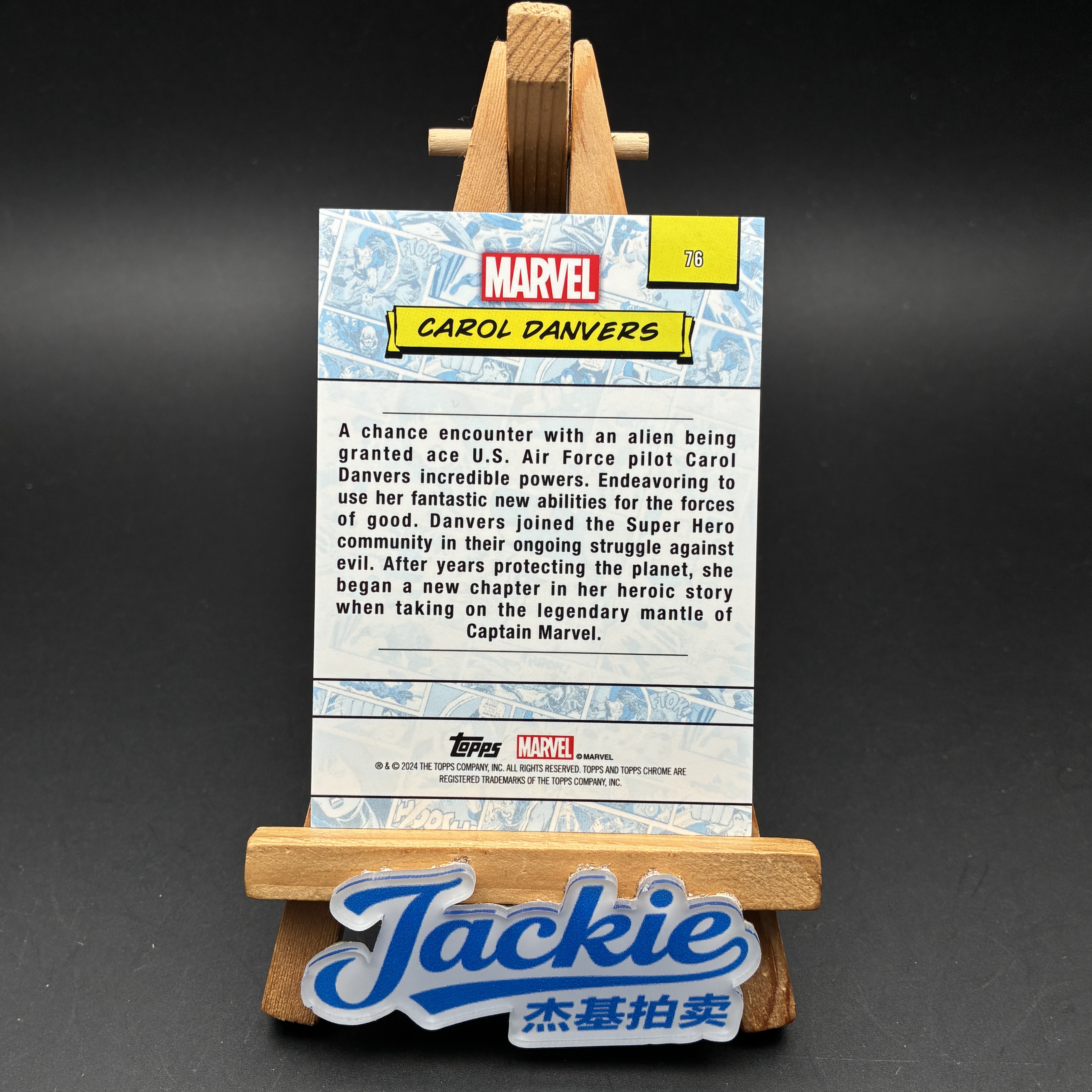 【杰基拍卖】2023-24 Topps Chrome Carol Danvers 漫威 TC 惊奇队长 金波纹折 折射 35/50编(LP)