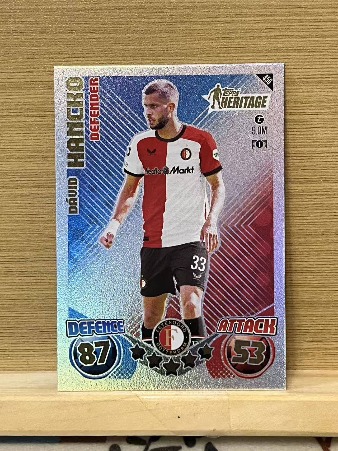 2024 Topps match attax David Hancko 汉茨科 费耶诺德 特卡 银折 游戏版 欧冠 卡品如图 实卡精美 A37