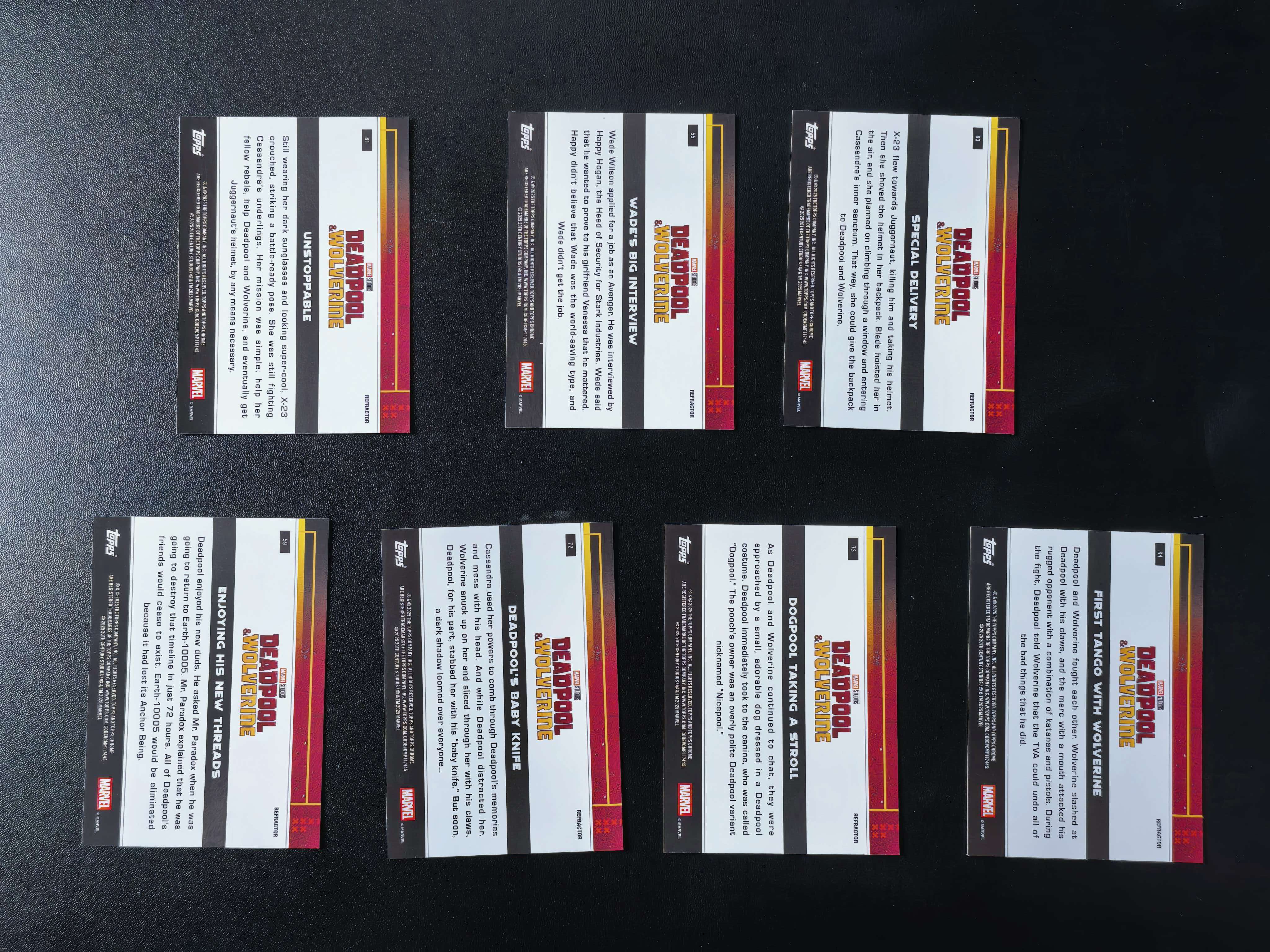 2025 Topps Chrome Marvel Deadpool 漫威 死侍与金刚狼 银折 7张打包出 卡品如图 拍前看描述 只合并当天 不累计