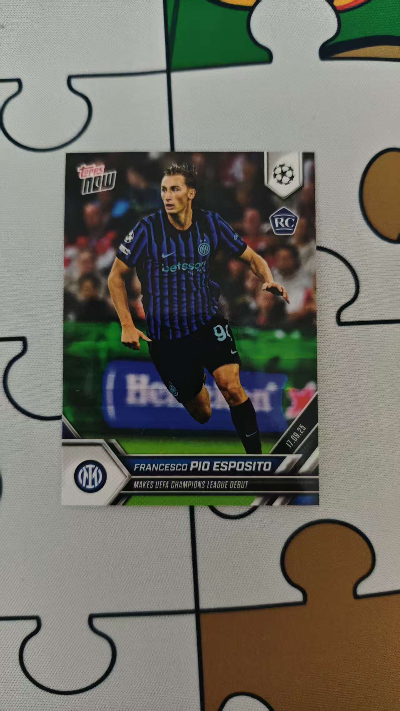 2025 Topps Topps Now Francesco Pio Esposito 弗朗切斯科 皮奥 埃斯波西托 新秀 RC rookie 国际米兰 意大利 中锋 已入选国家队 欧冠首秀 未来可期