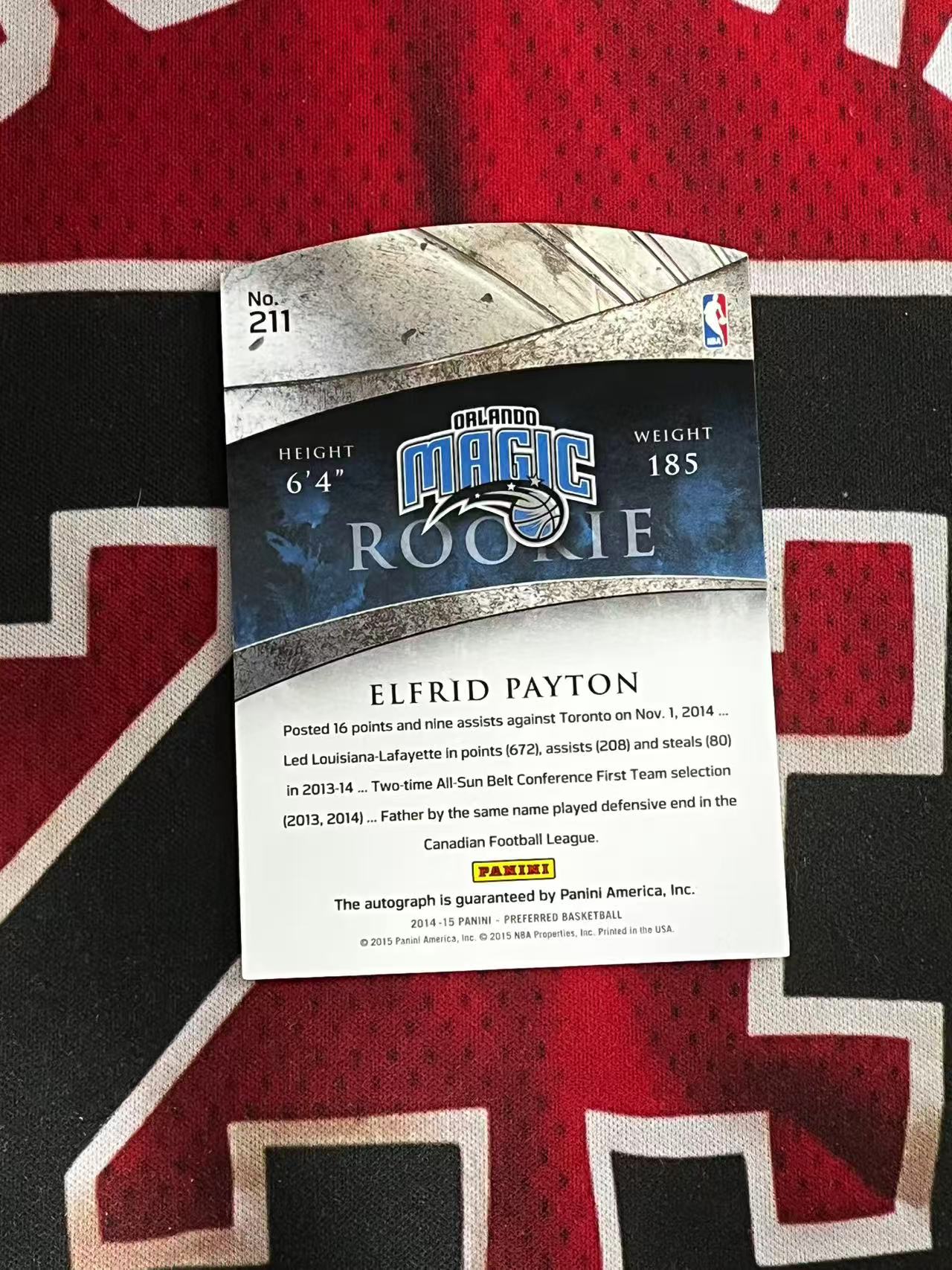 【接寄拍】2014-15 PANINI PREFERRED 魔术 新秀RC 埃尔弗里德佩顿 49编 签字卡 卡签 异形切割 专收凑套必备【烂臭嘴拍卖】