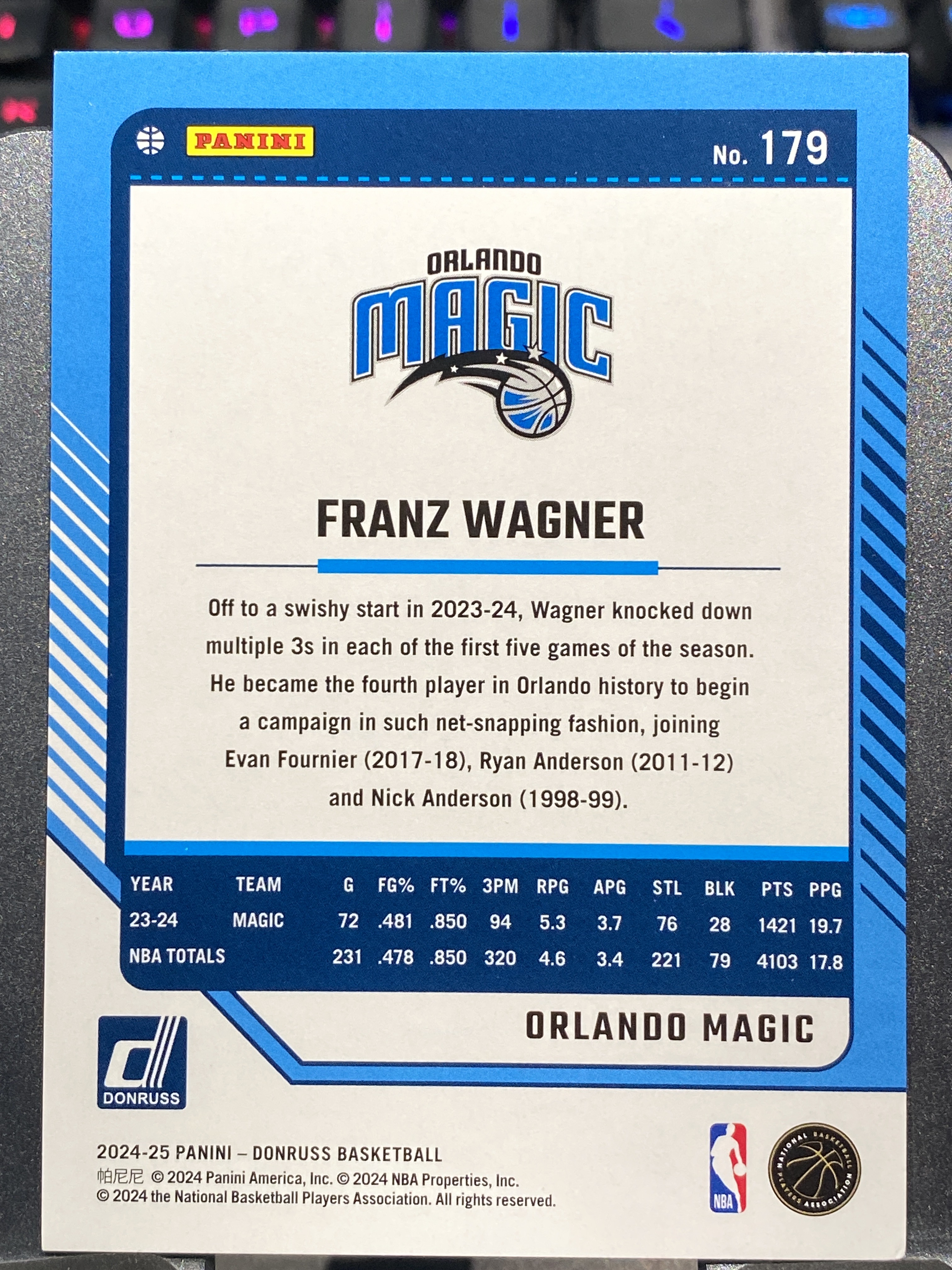 2024-25 【靓星代拍】 Donruss Franz Wagner 杜蕾斯 67/125编 风车折 魔术 佛朗茨 瓦格纳 卡品如图 专收凑套必备 #Lx