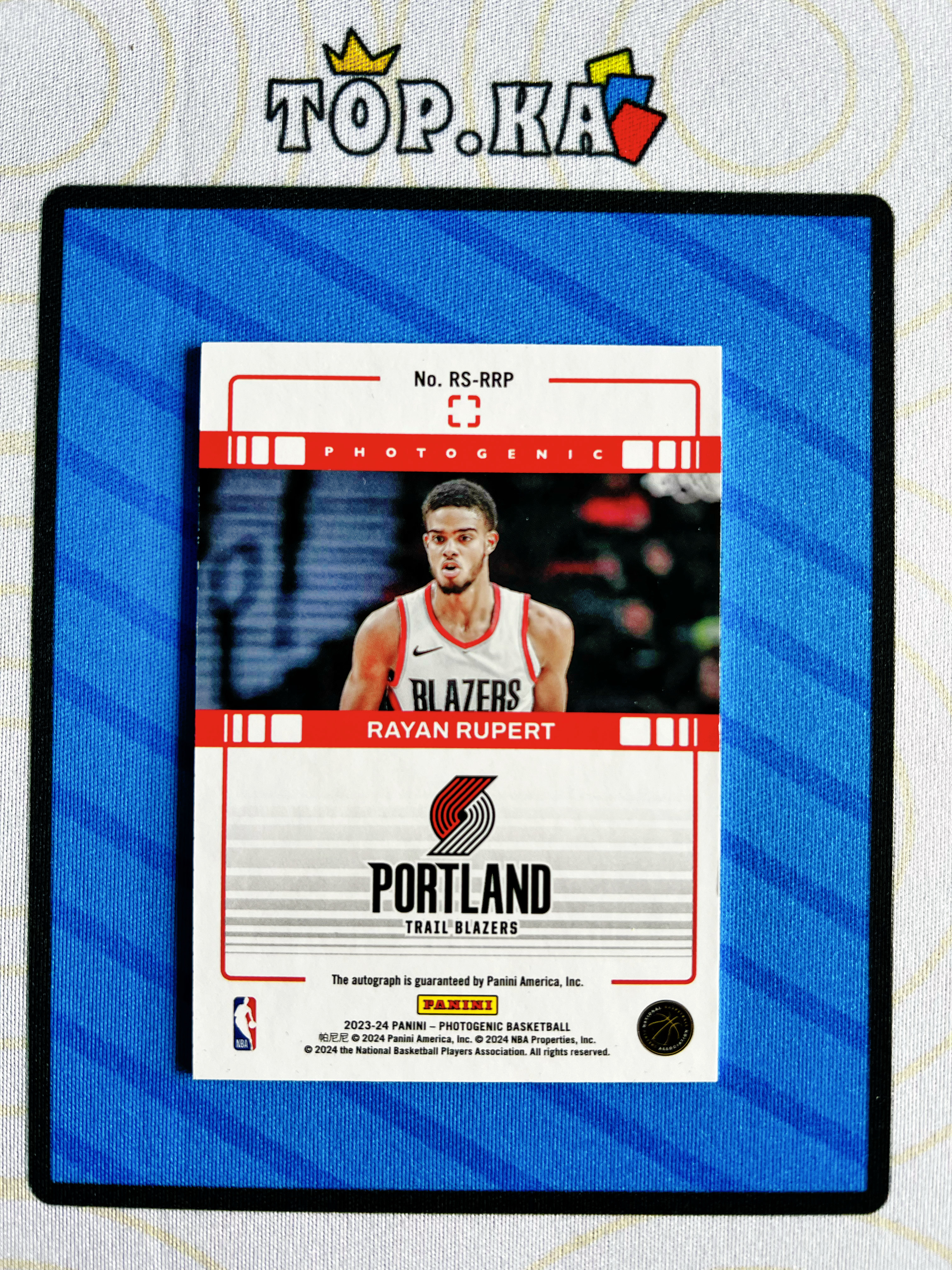 【顶尖卡社】2023-24 Panini Photogenic Rayan Rupert RC 开拓者 拉扬 吕佩尔 签字 签名 75编 碎冰折 新秀 上镜 详情看描述 卡品如图【HK】