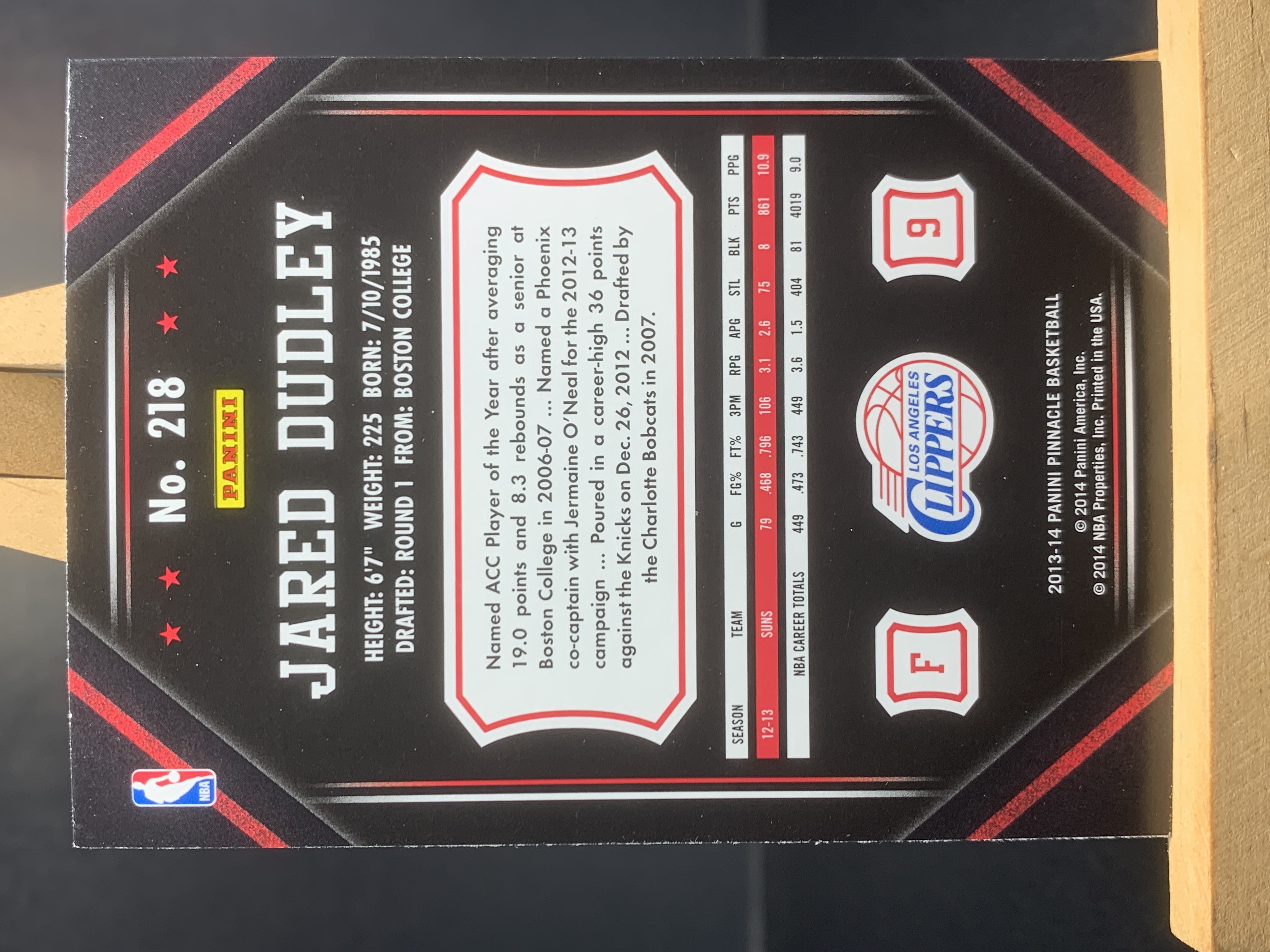 (S1) 2013-14 PANINI 巅峰系列 贾里德 杜德利 近期大热球星 收藏必备 卡品如图 ! ! !