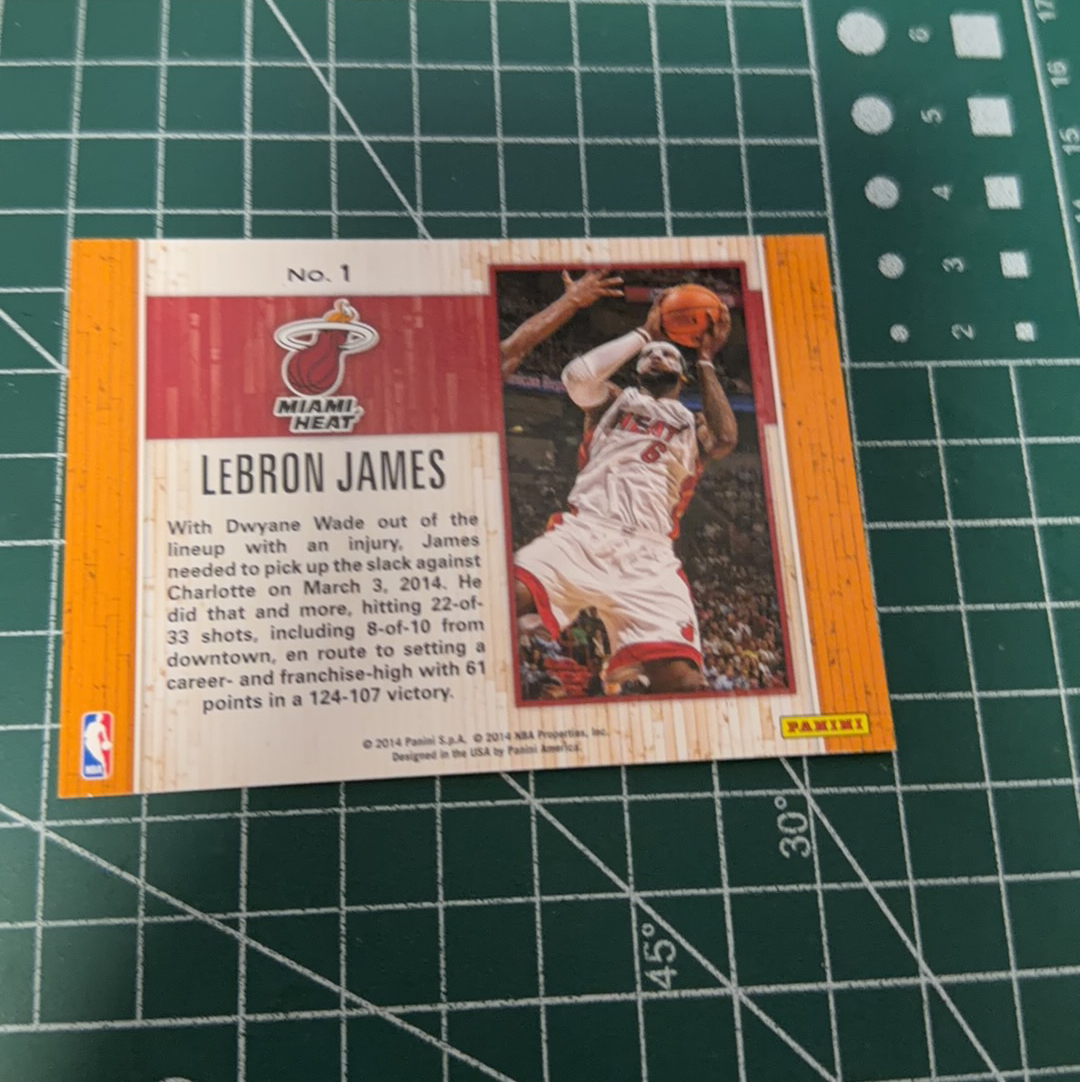 2014-15 Panini Americana LeBron James S.p.a. 勒布朗詹姆斯 小皇帝 61分特卡职业生涯最高 横版特卡 数据特卡 闪卡 十年老卡 绝版卡 稀有大比例