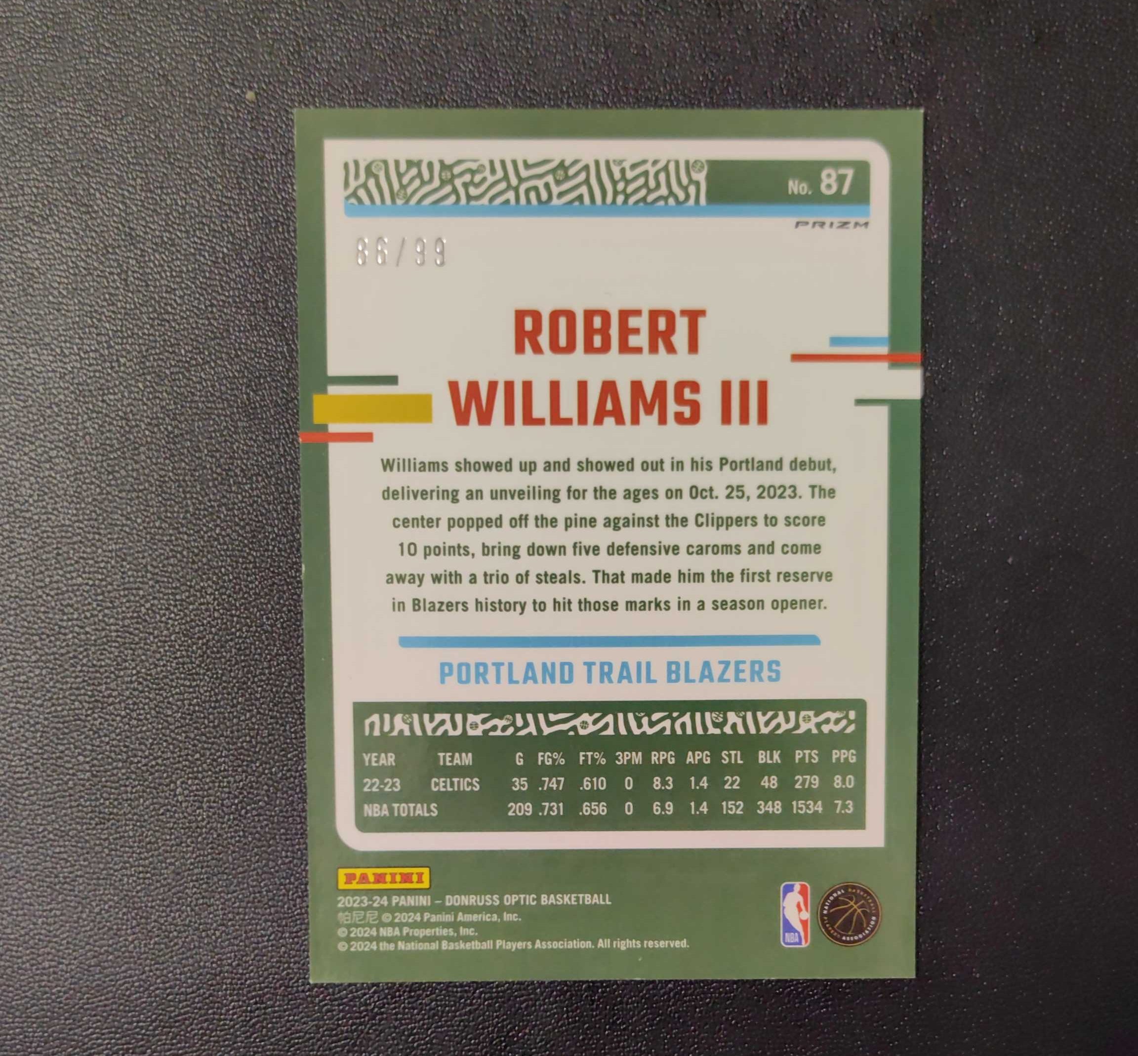 2023-24 PANINI DONRUSS OPTIC op TALEN HORTON TUCKER 塔伦 霍顿 塔克 99编 铜闪折 库里 东契奇 詹姆斯 勇士 湖人 文班亚马