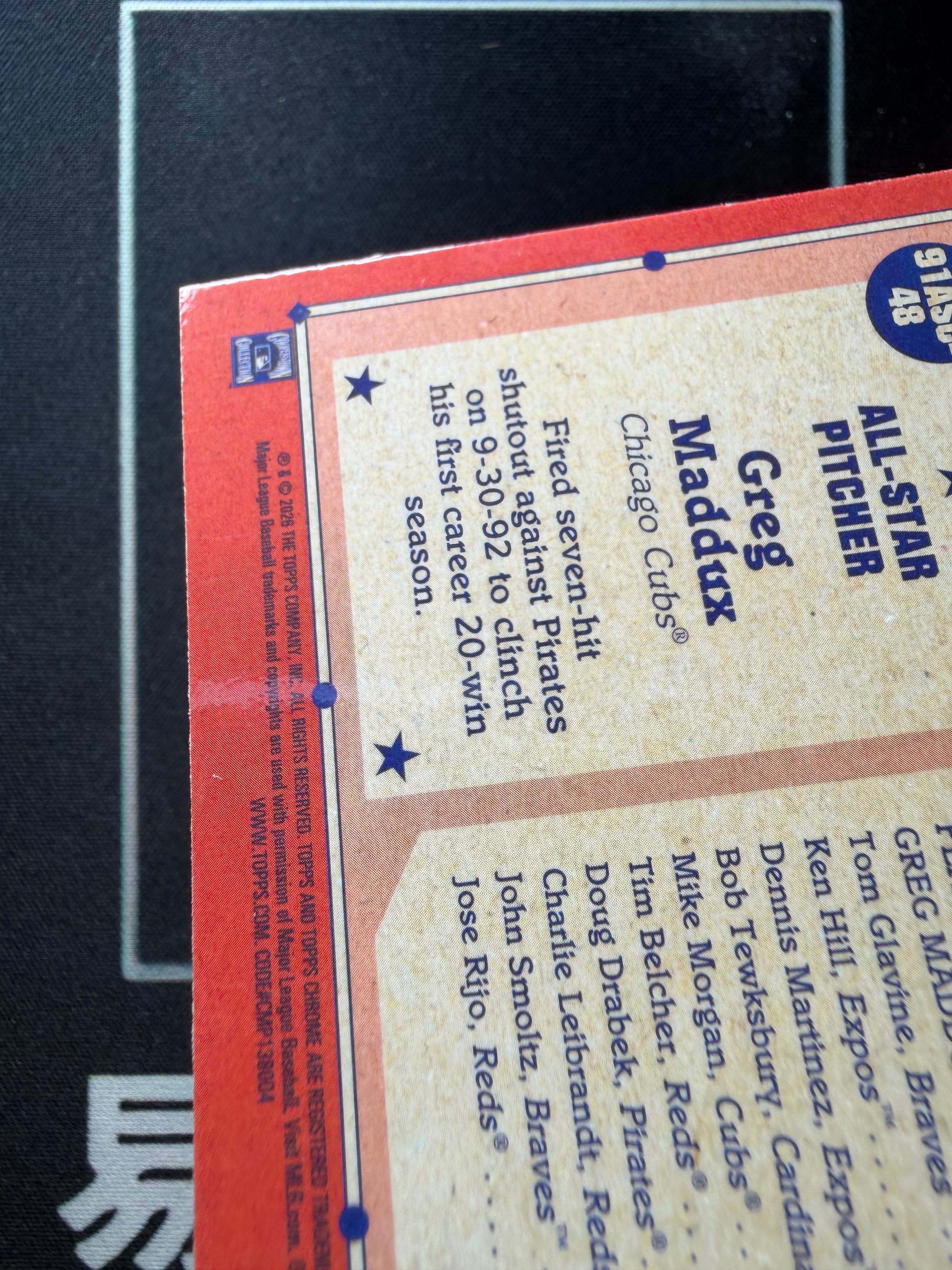 【易文拍卖 超级回款】2026 Topps Series 棒球 75周年复古 GREG MADDUX 芝加哥小熊 格雷格 迈达克斯 134/199编 青折 卡品如图#不二安