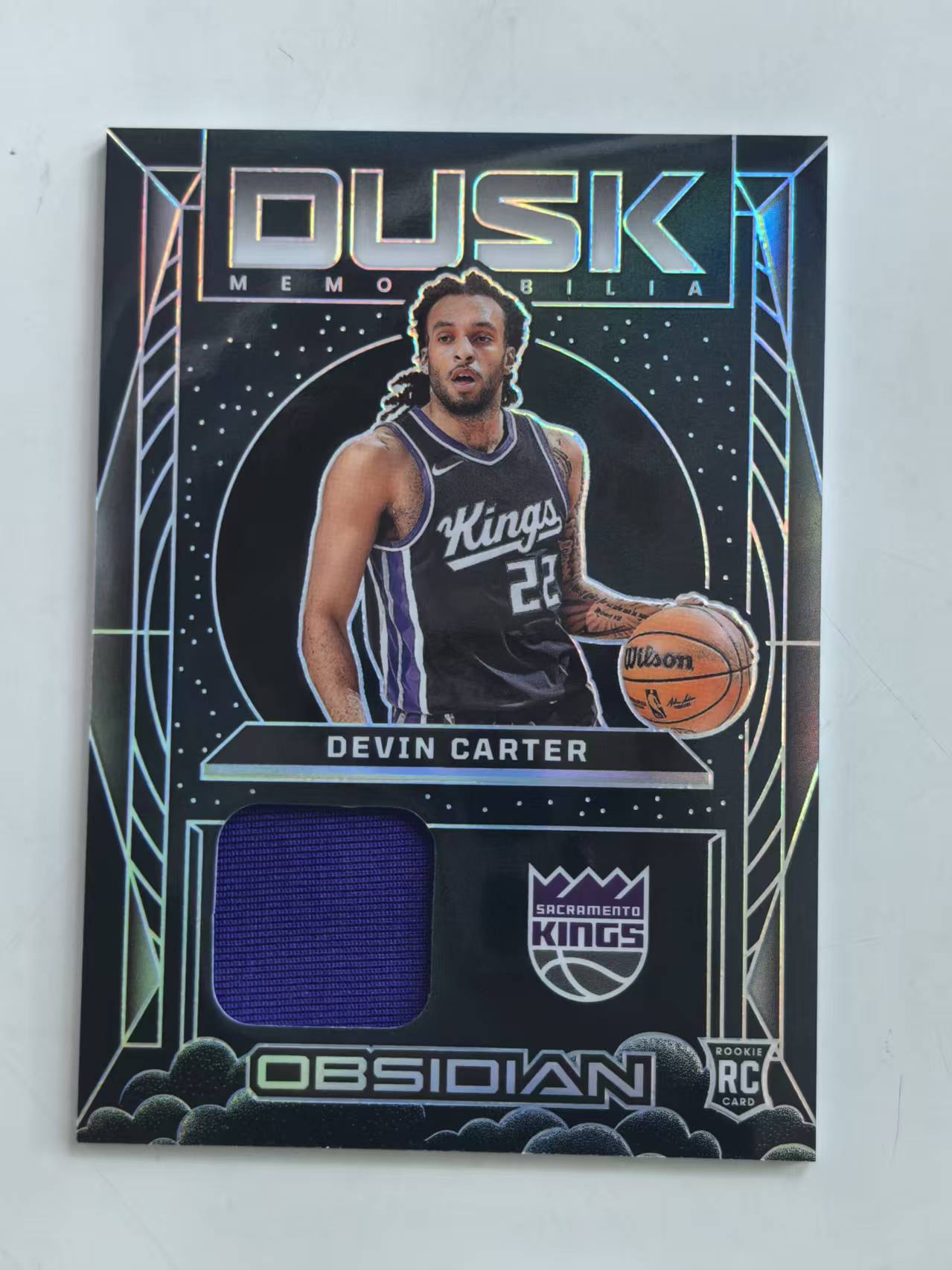 2024-25 Panini Obsidian Devin Carter RC #DM-CAR 新秀年 国王 球衣卡 物料切割 【黑魔苏】