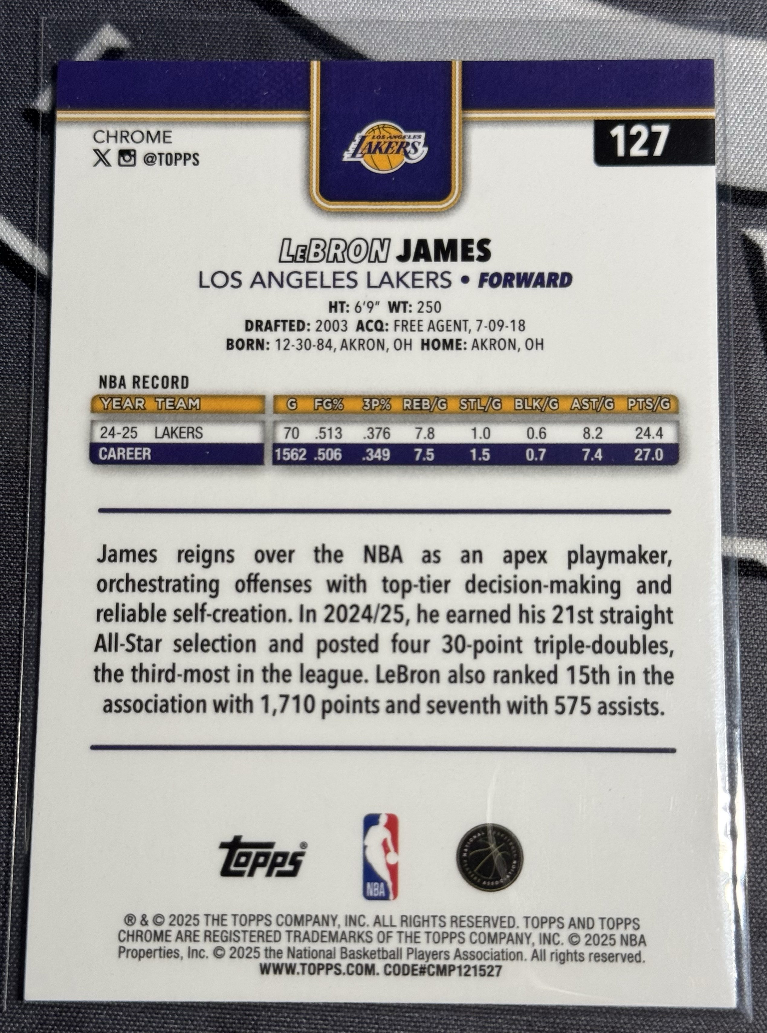 2025 Topps Chrome NBA Basketball TC 篮球 LEBRON JAMES 勒布朗 詹姆斯 WEMBANYAMA 文班亚马 Base 不带编 卡品不保 瑕疵如图 XW