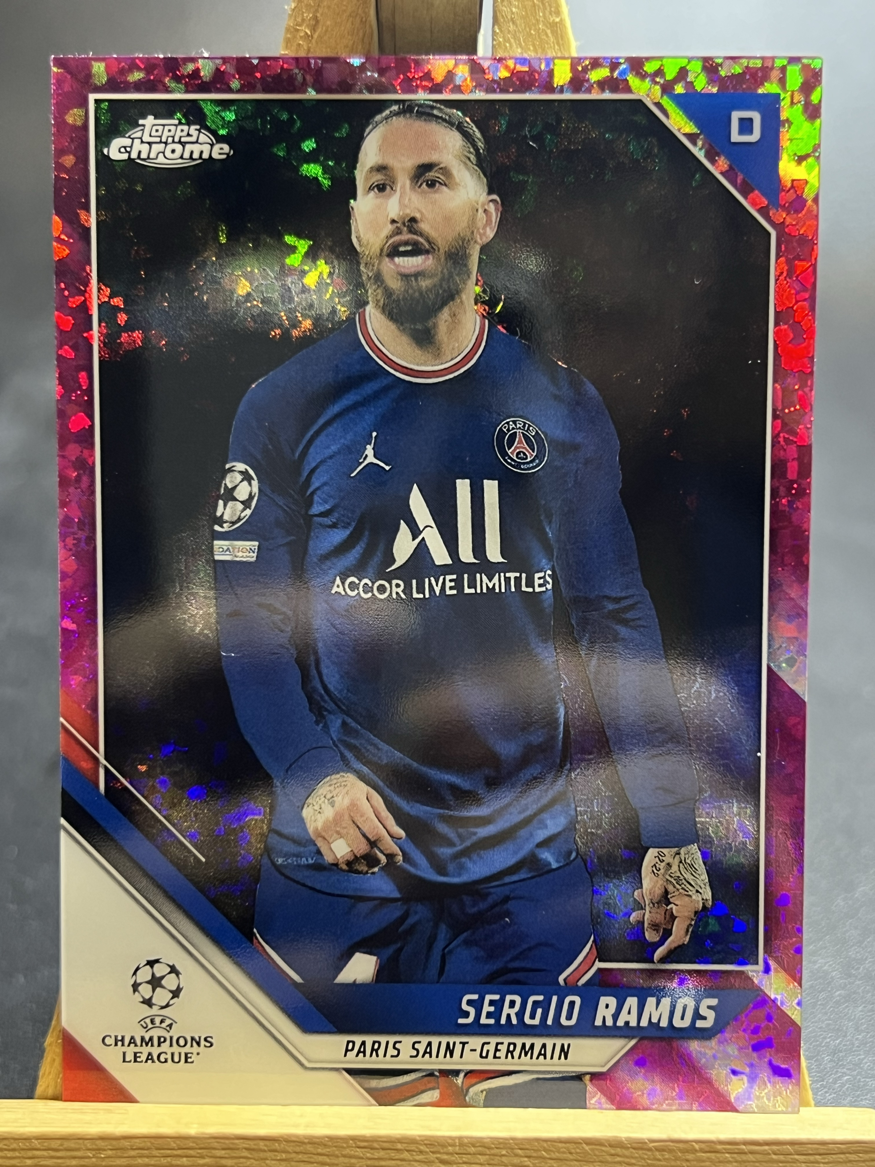2022 Topps Chrome Sergio Ramos cu毅进 欧冠tc 巴黎 皇马 拉莫斯 水爷 塞维利亚 紫碎点折 119/175编 李哥 叉叉拍卖