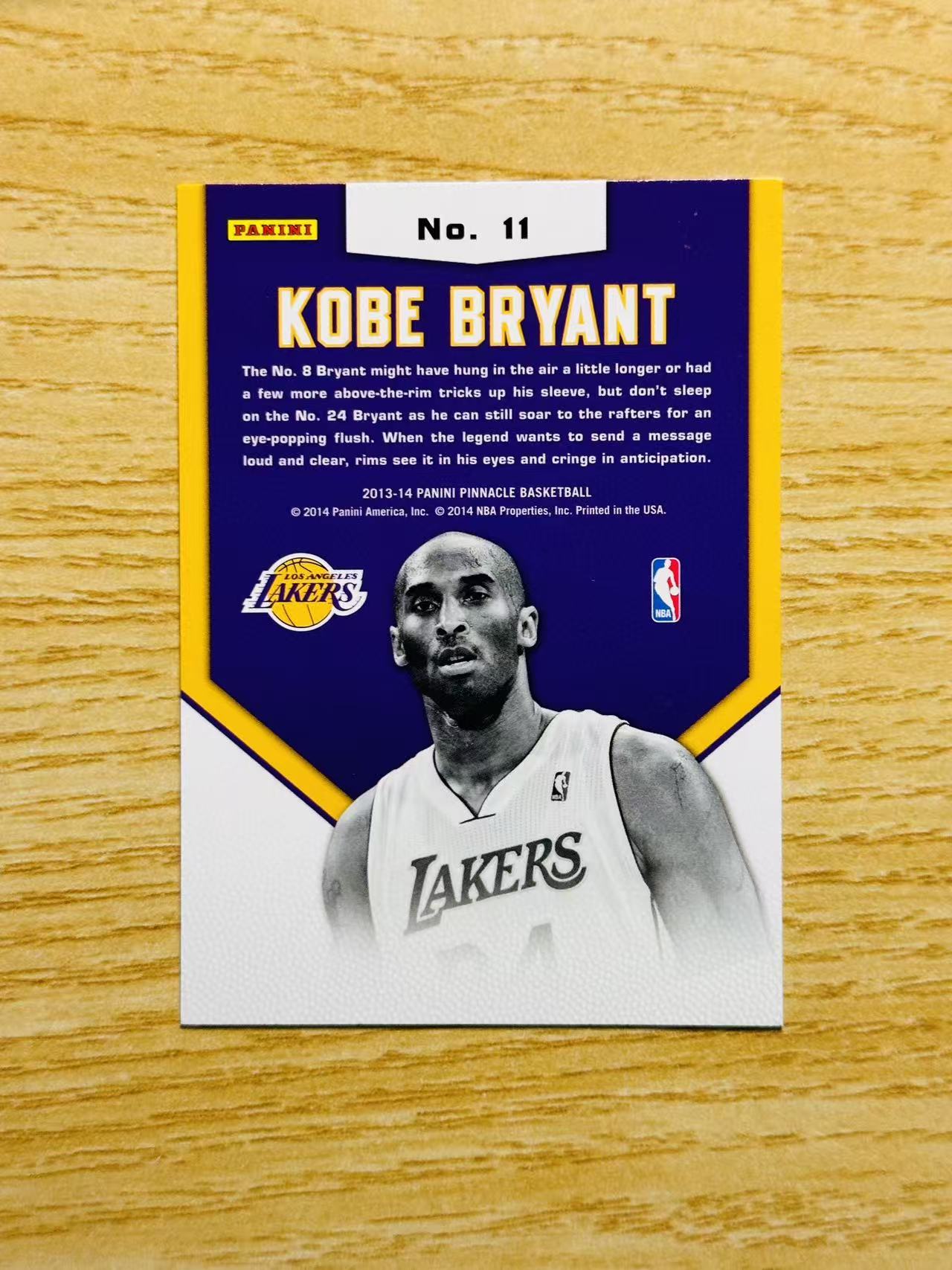 2013-14 Panini Pinnacle Kobe Bryant 嘿嘿代卖 巅峰系列 折射 科比 布莱恩特 超帅选图 湖人 老大 稀有好卡 老特 收藏必备