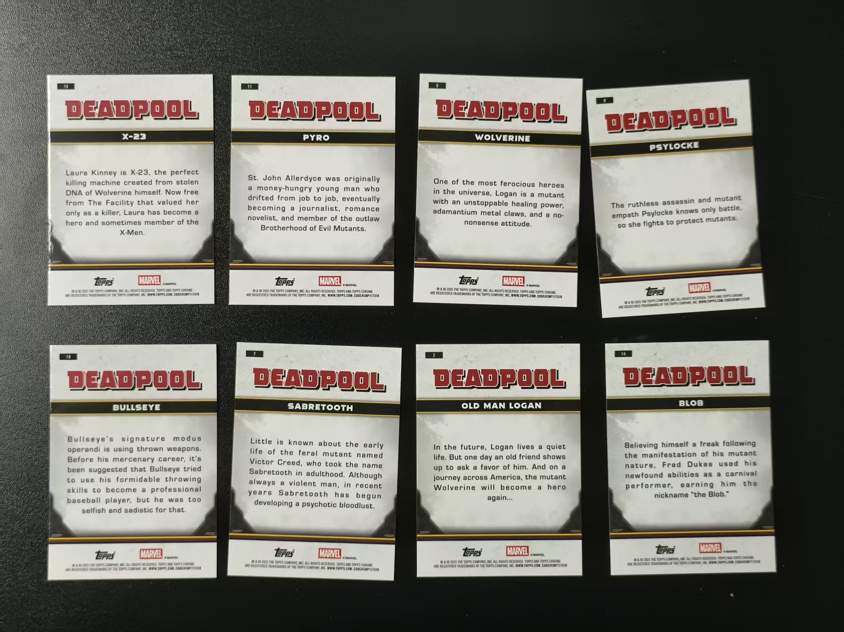 2025 Topps Chrome Marvel Deadpool 漫威 死侍与金刚狼 X-23 金刚狼 灵蝶 等 特卡 银折 棱镜折射 8张打包出 卡品如图 拍前看描述 只合并当天 不累计