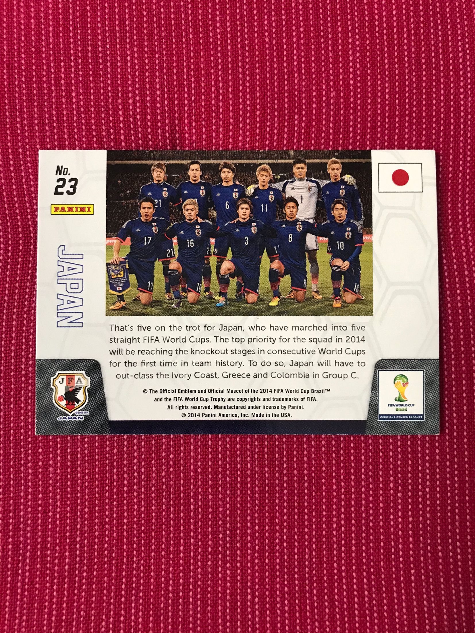 2014 Panini Prizm japan 【宾森光拍卖第191期】World Cup 全家福 特卡 日本 元年世界杯