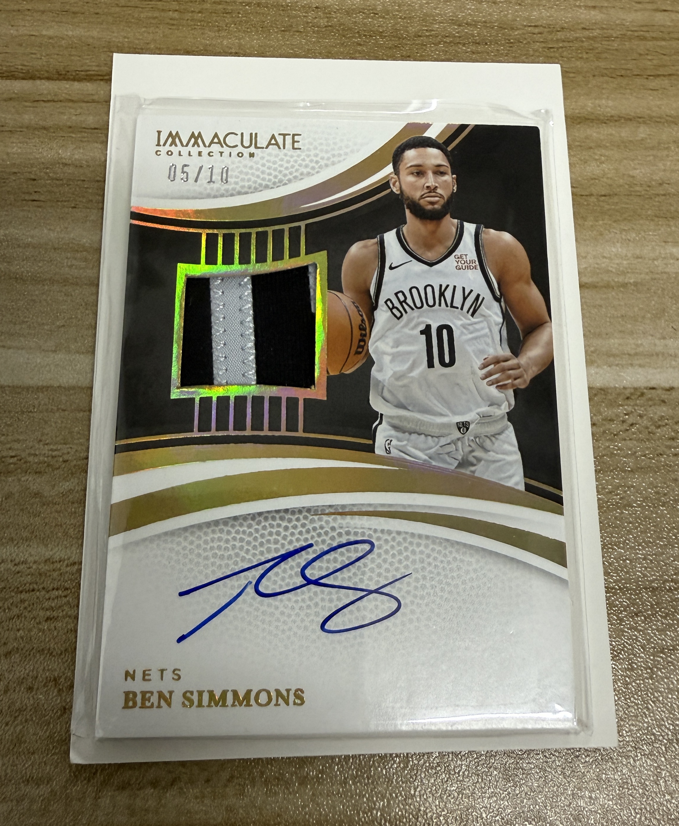 2024-25 Panini Immaculate Collection Ben Simmons 本西蒙斯 imm 05/10编 背号编金折版 pa卡签字 暴力亲穿patch 只发默认请看描述【KK】