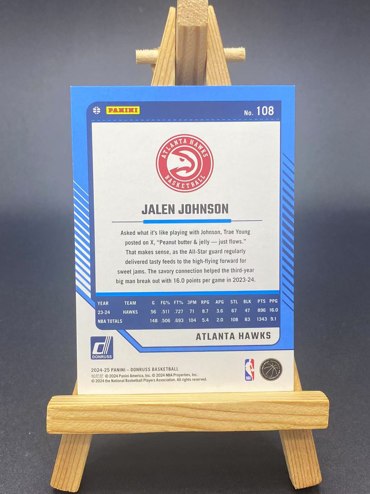 2024-25 【六六代卖】 Donruss Jalen Johnson 杰伦约翰逊 杜蕾斯 125编 折射 Base(永不独行01)