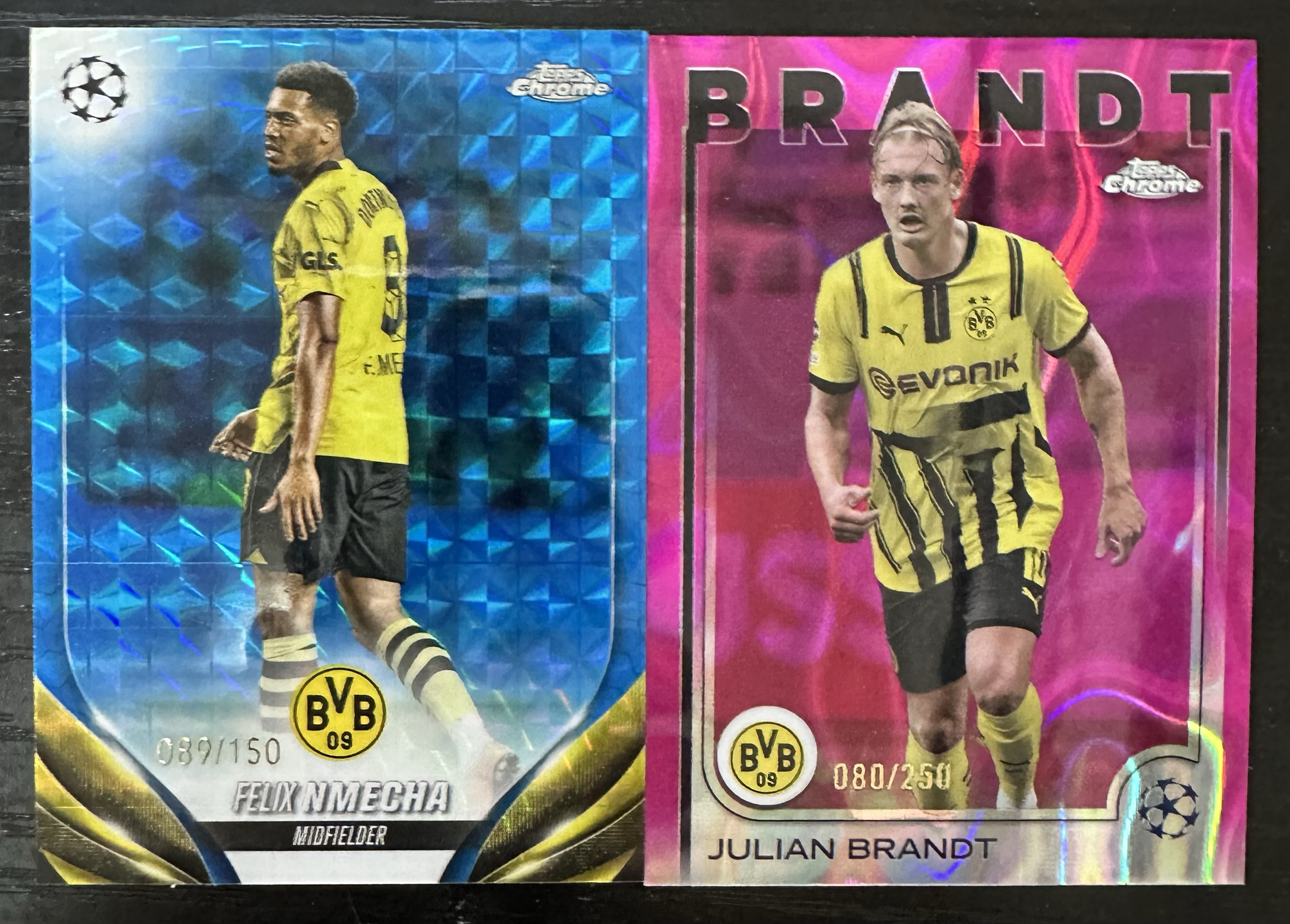 2025 topps chrome 多特蒙德 恩梅查 布兰特 lot带编 战神无双拍卡 (车仔)