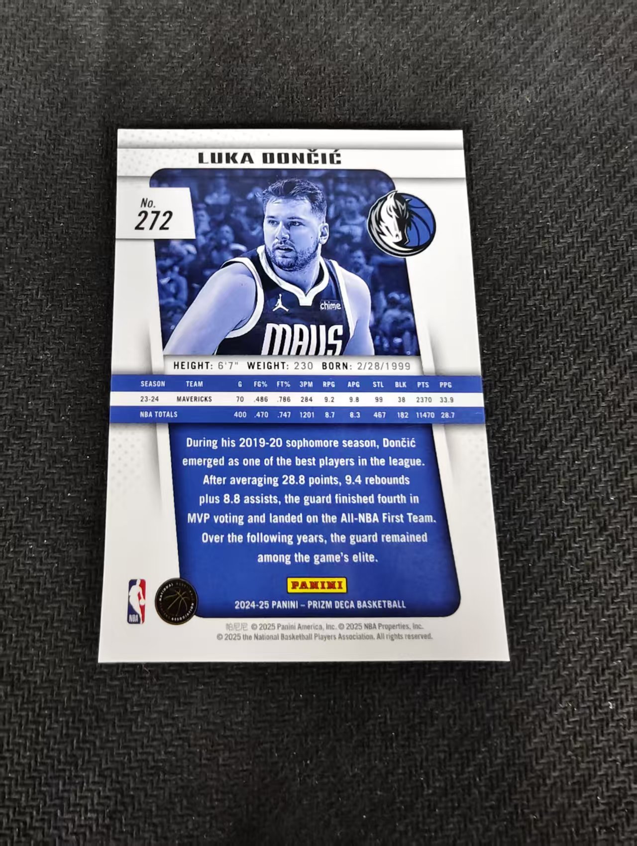 【可合并,不累计】2024-25 panini prizm deca Luka Doncic 独行侠 卢卡 东契奇 PZ 复古复刻 不保卡品 介意勿拍 #272