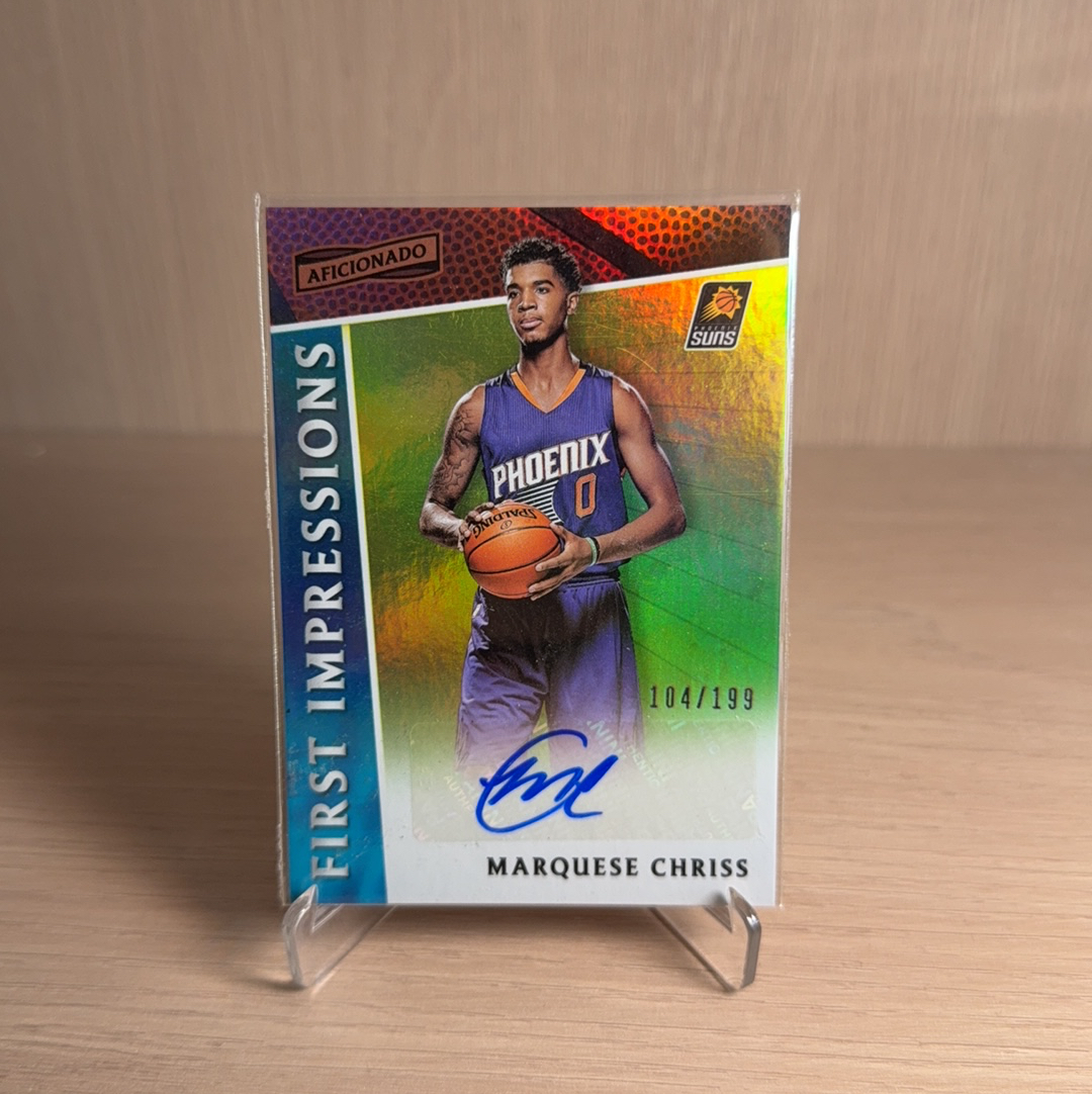 2016-17 Panini Aficionado Marquese Chriss 【免费代卖】太阳 马基斯 克里斯 /199编 带编 签字 折射 投资升值 值得珍藏 卡品如图