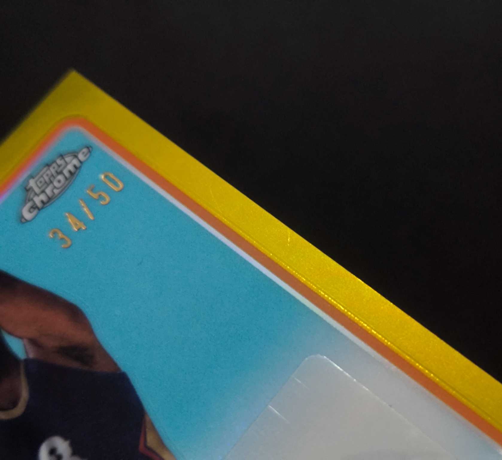 2025 Topps Chrome CJ McCollum 复古 鹈鹕 CJ·麦科勒姆 金折 签字 贴签 带编 限量50 2张lot 打包 小瑕疵 实卡很美 专收必备