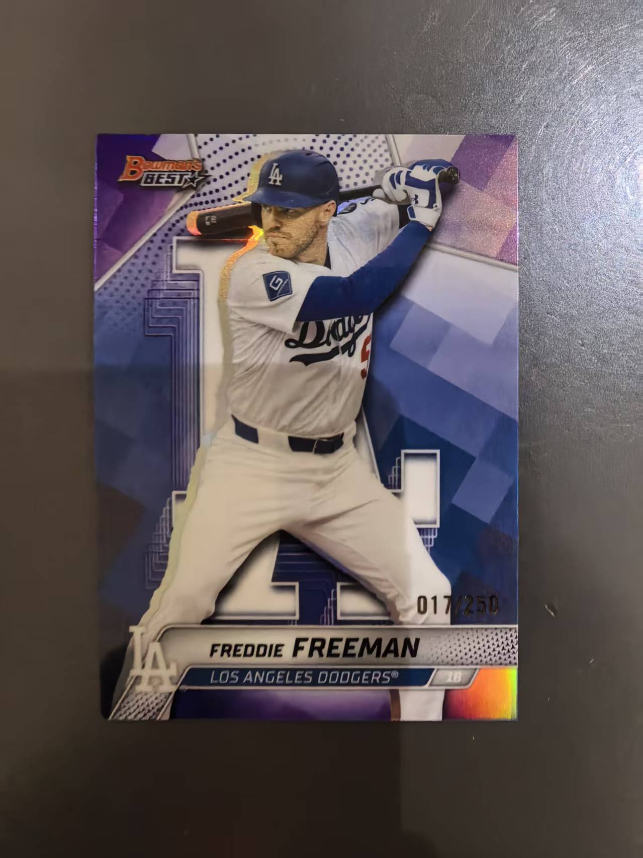2025 Topps Bowmans Best Freddie Freeman MLB 大联盟 洛杉矶道奇 弗雷迪 弗里曼 自由人 /250编 紫折 卡品如图 凑套收藏