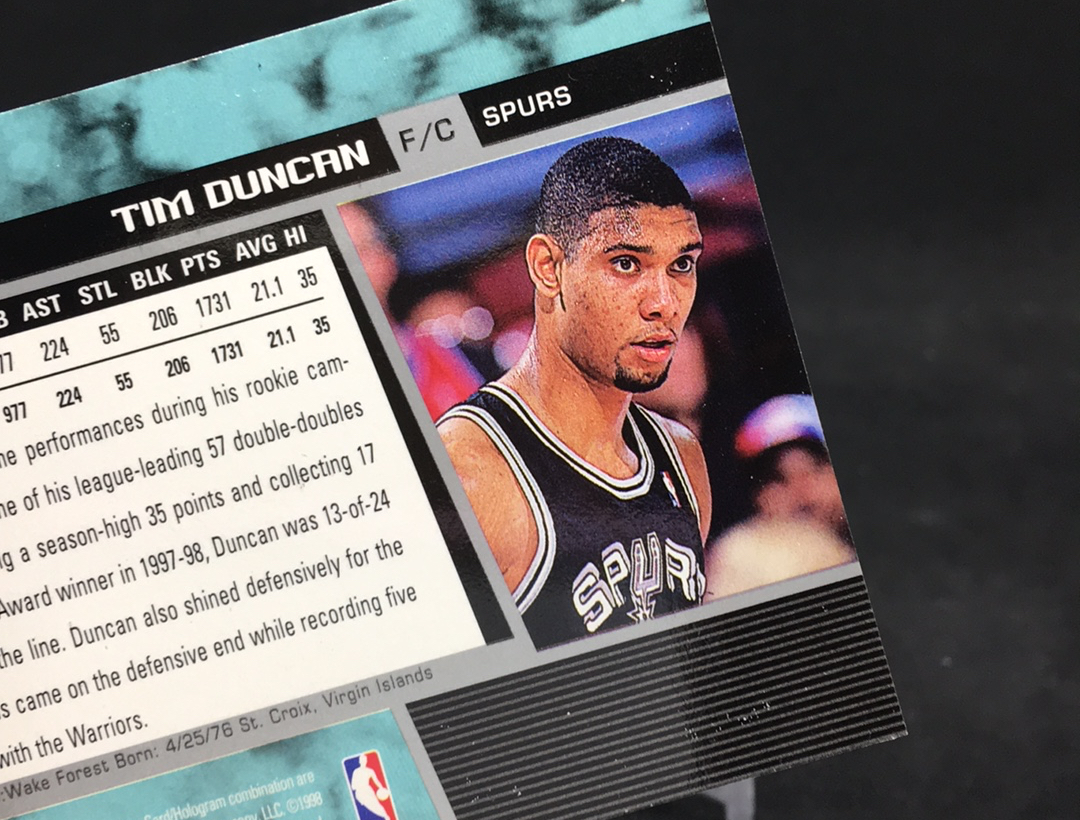 【DC拍卖】12.03 UD 同名系列 名人堂名宿 NBA历史第一大前锋 石佛 蒂姆 邓肯(微瑕)