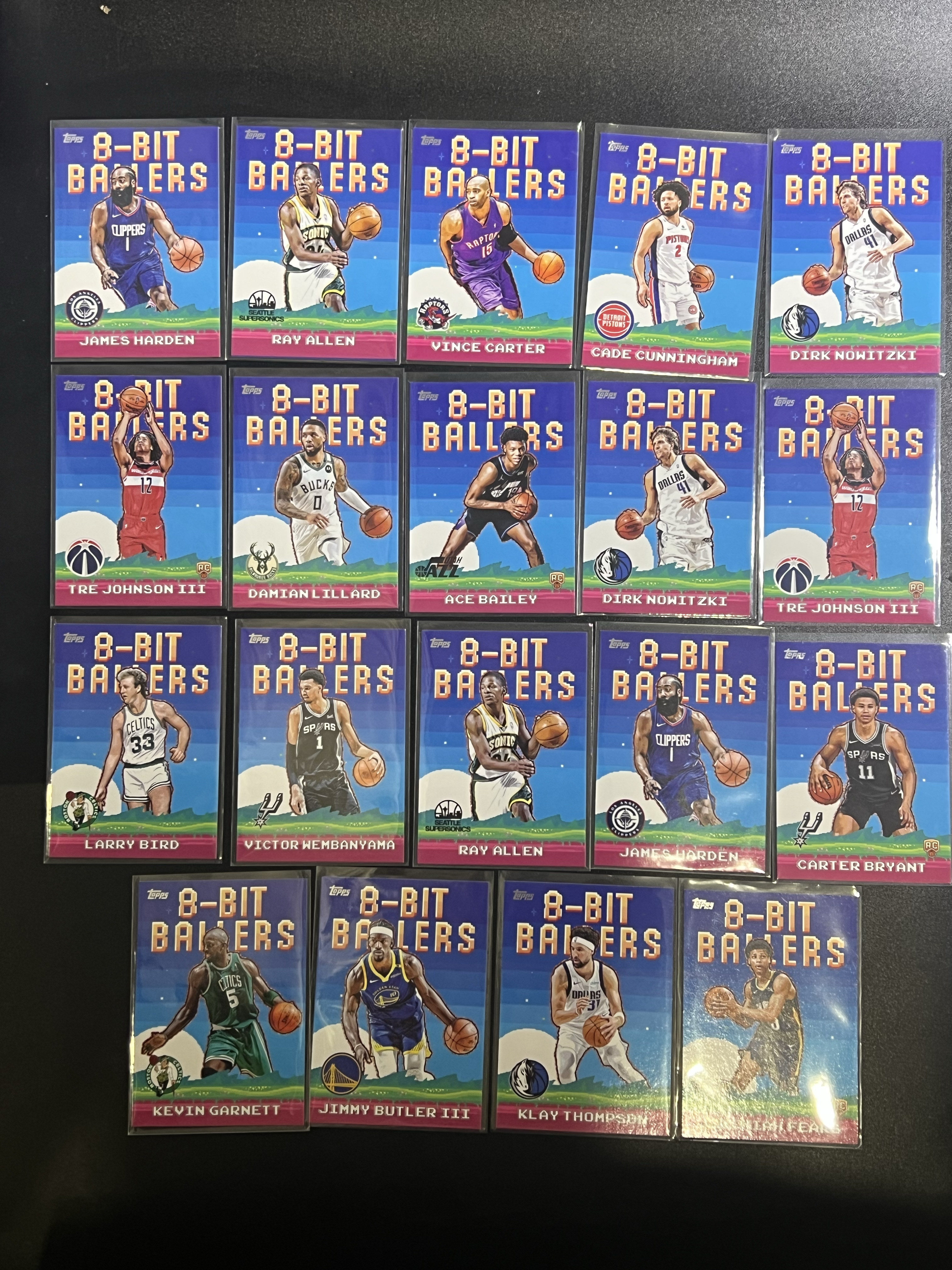 2025 Topps basketball chrome 哈登 雷阿伦 卡特 坎宁安 诺维斯基 利拉德 加内特 克莱 8-big bailers特卡 base 19张打包 lot 泠少 叉叉拍卖