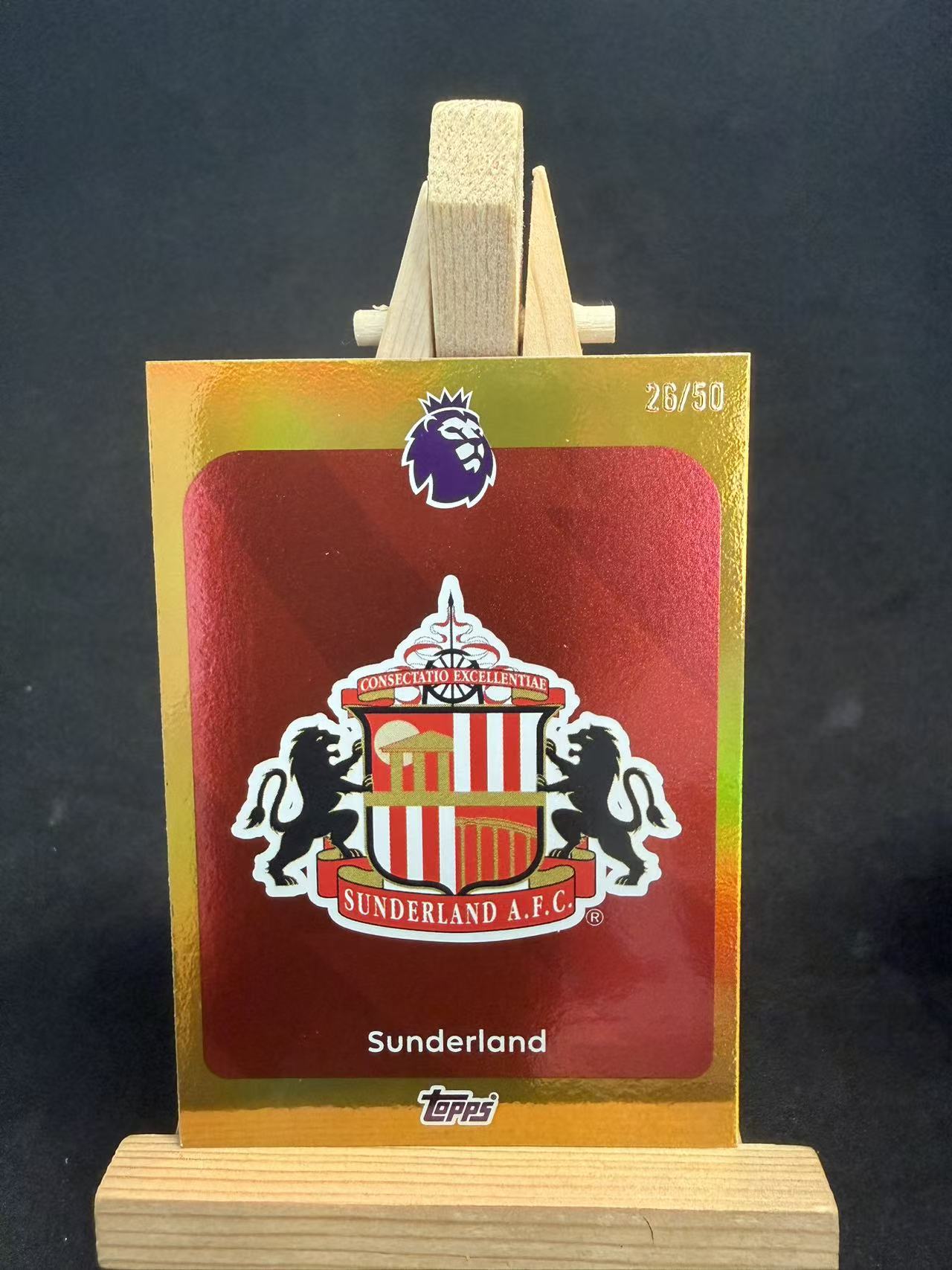 2025-26 Topps Premier sunderland 英超Hobby 桑德兰 球队队徽队标 折射 金折 /50编 默认瑕疵 介意勿拍 乐