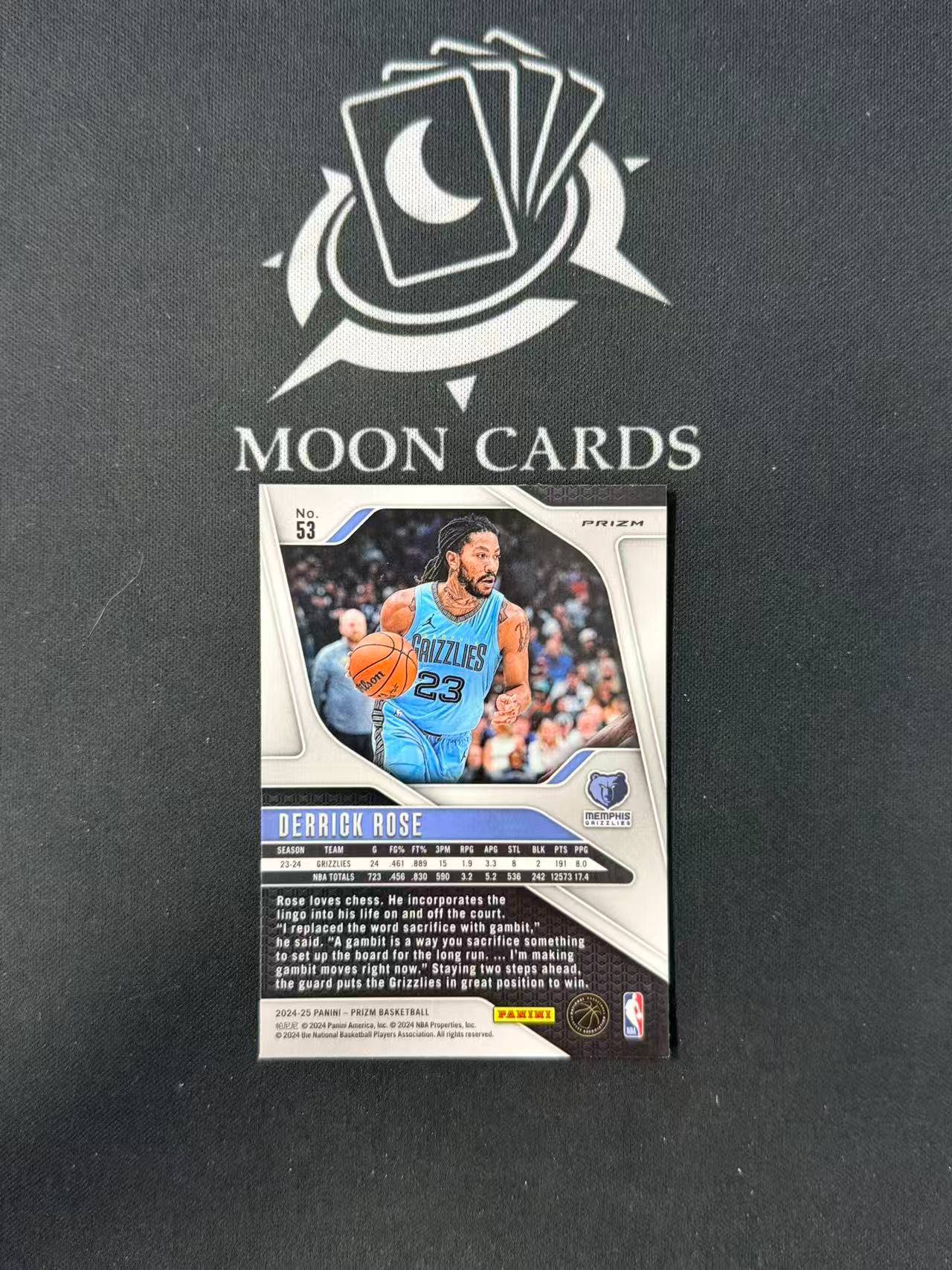 【梦卡拍卖】2024-25 Panini Prizm Derrick Rose 德里克 罗斯 活塞 灰熊 大比例 黑白折 China 中文版 #DD# A99