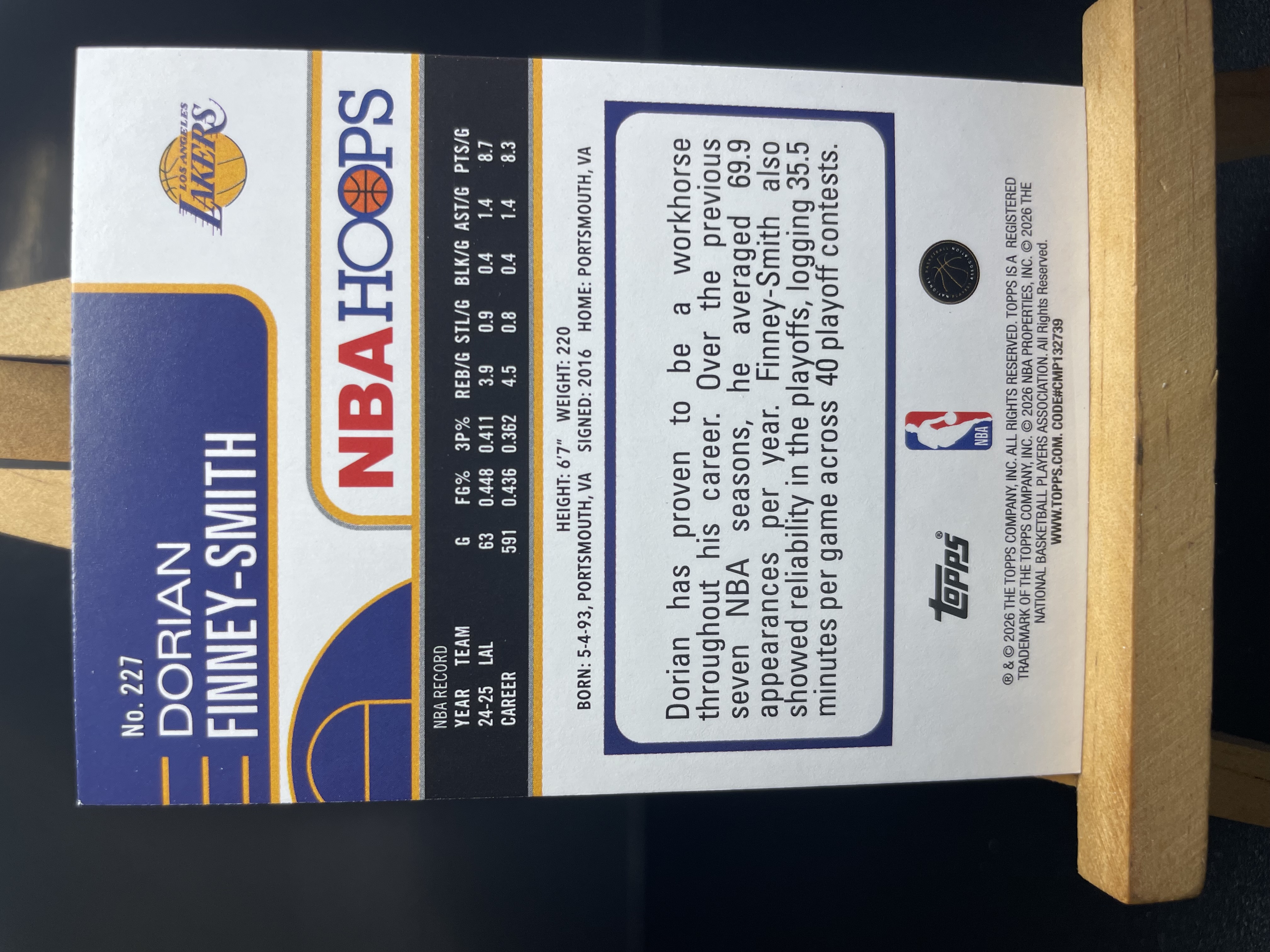 (A4) 2026 TOPPS NBAHOOPS 折射 多里安 芬尼 史密斯 湖人 近期大热球星 收藏凑套必备 卡品如图 !!!
