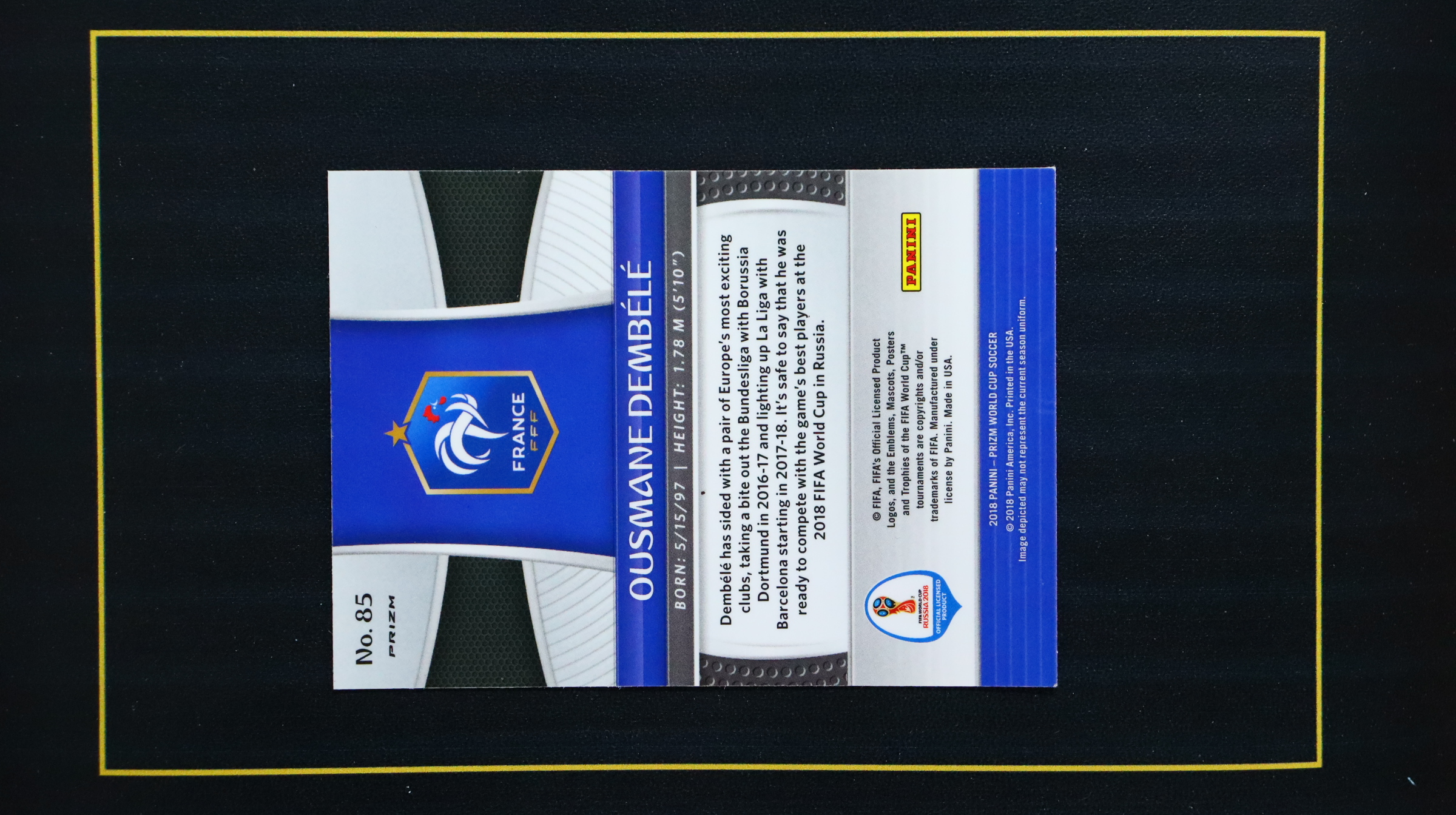 Autocollant Panini Russia 2018 Ousmane Dembélé #210 - Swiss Gold
