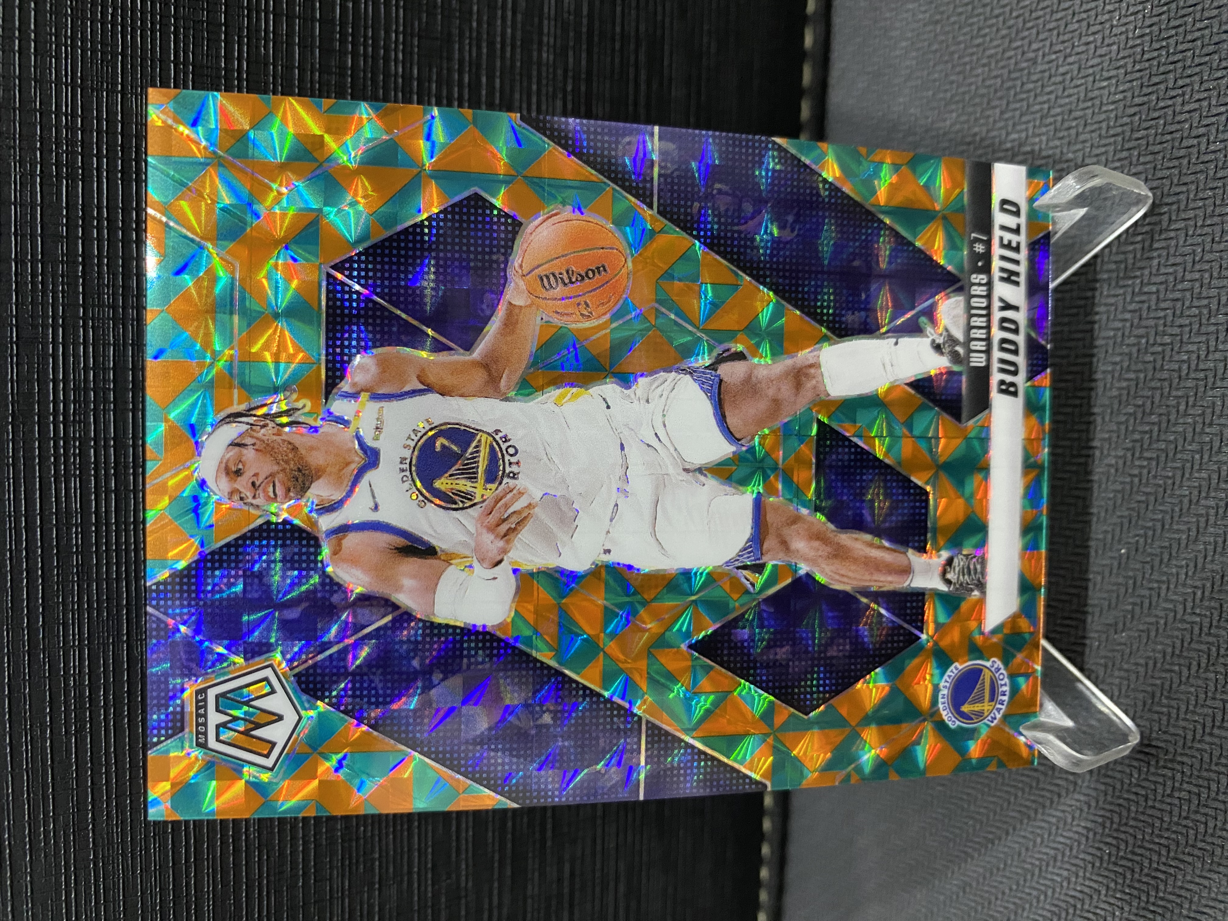 2024-25 Panini Mosaic Buddy Hield 马赛克 勇士 巴迪 希尔德 折射 橙绿折 马赛克折 15编 超低编 收藏必备 卡品如图 -老道-【乌苏拍卖】