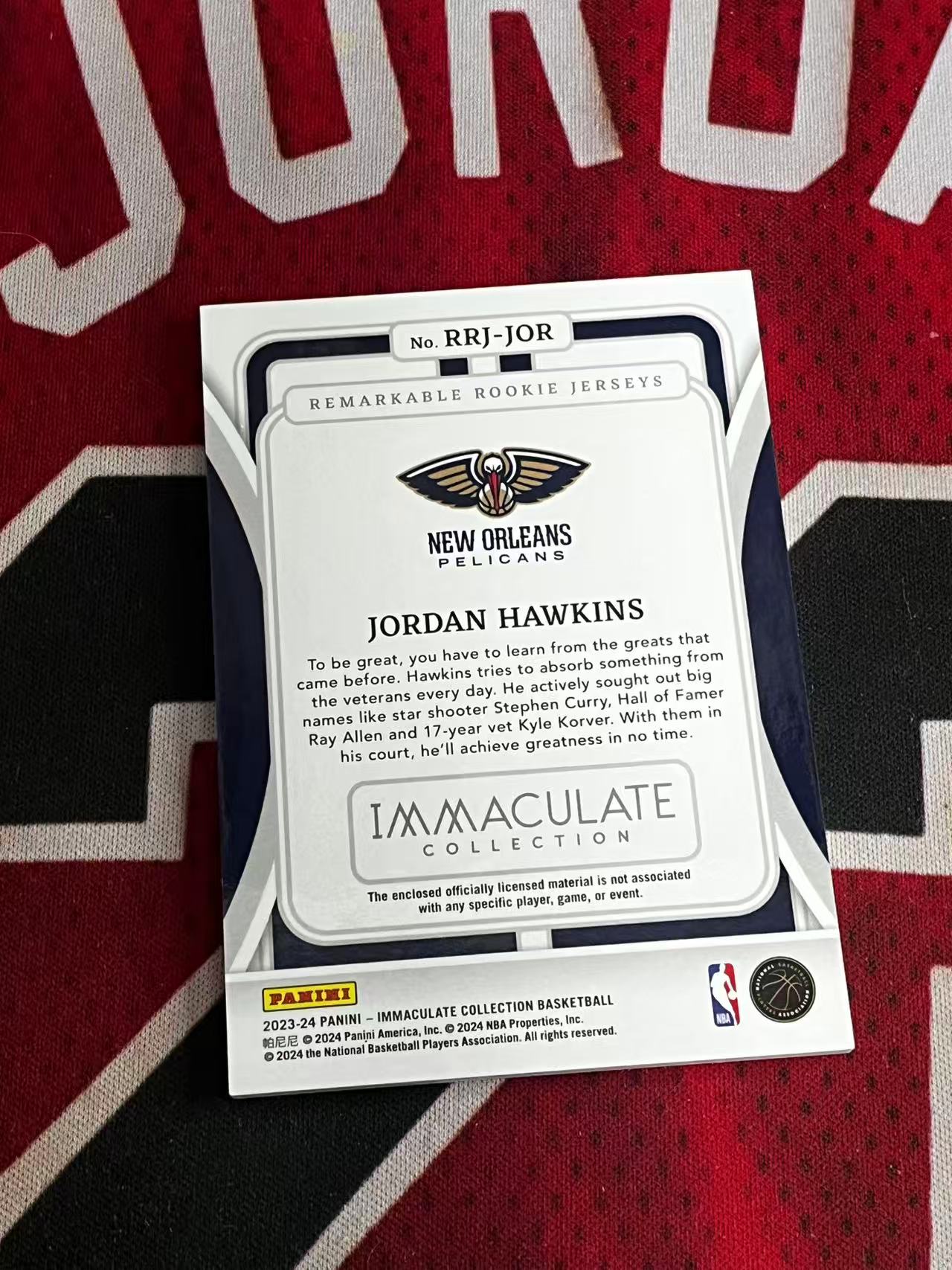 【接寄拍】2023-24 PANINI NATIONAL 国宝高端系列 鹈鹕 新秀RC 乔丹霍金斯 99编 新秀大窗球衣物料切割 衣料实物卡 专收凑套必备【烂臭嘴拍卖】