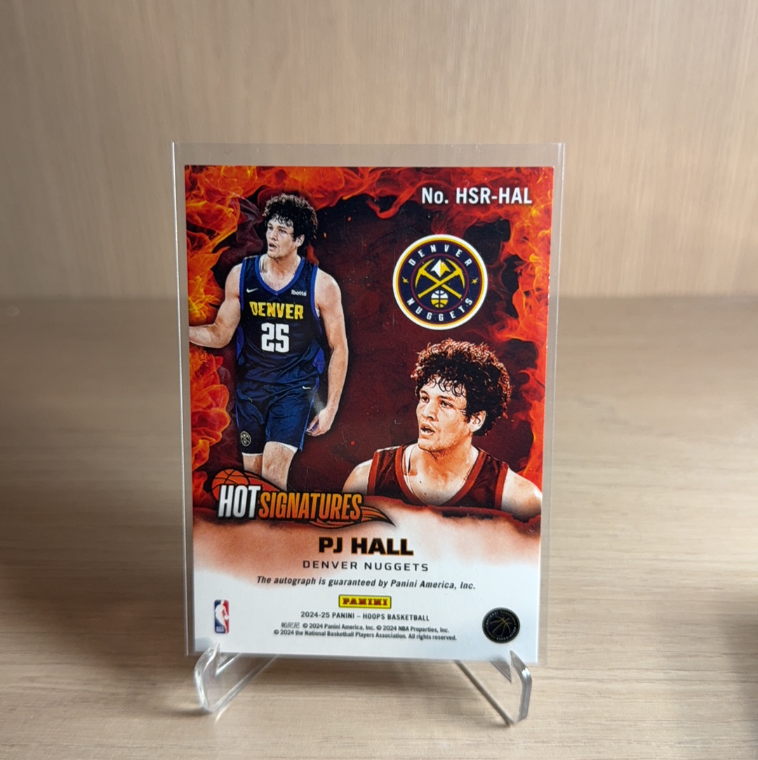 2024-25 Panini NBA Hoops PJ HALL RC 掘金 新秀 RC PJ 霍尔 签字 hot 贴签 折射 带编 特卡 hoops 卡品如图 值得收藏【免费代卖】