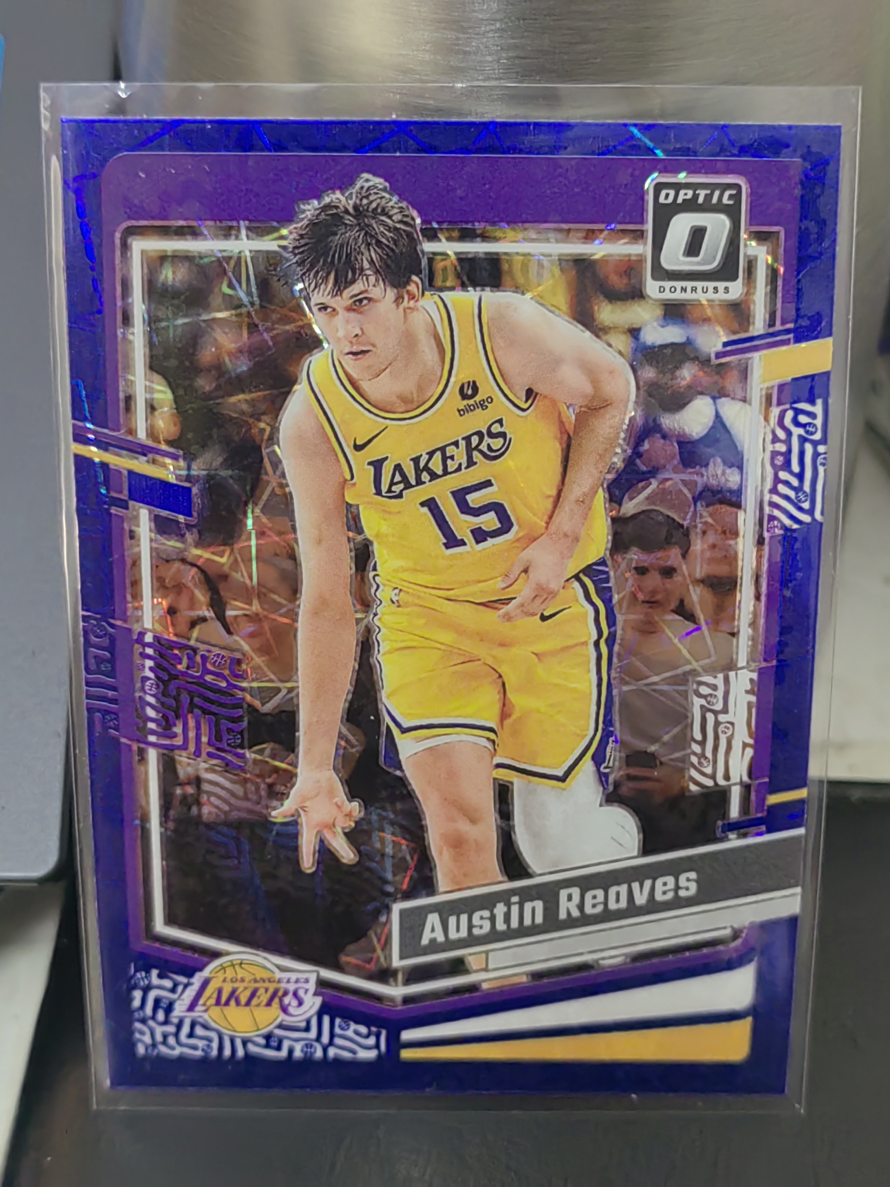 2023-24 Panini Donruss Optic Austin Reaves OP 蓝折射 奥斯汀·里夫斯 湖人 篮 白边白角 不保卡品 卡品如图