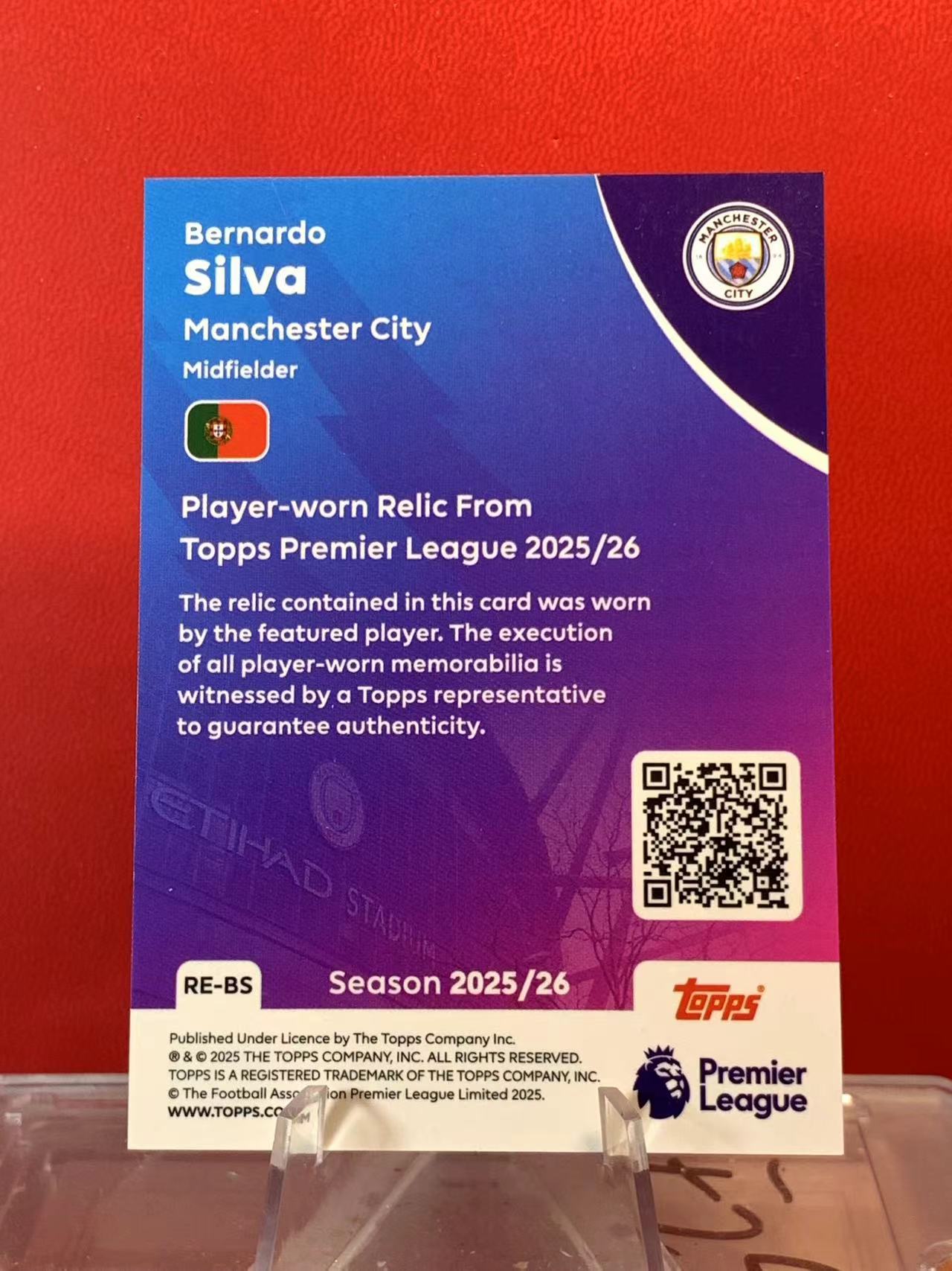 (詹叔代拍)2025-26 Topps Bernardo Silva 英超 曼城 贝尔纳多 席尔瓦 B席 葡萄牙 物料 落场 卡品如图 顺丰寄付 i3