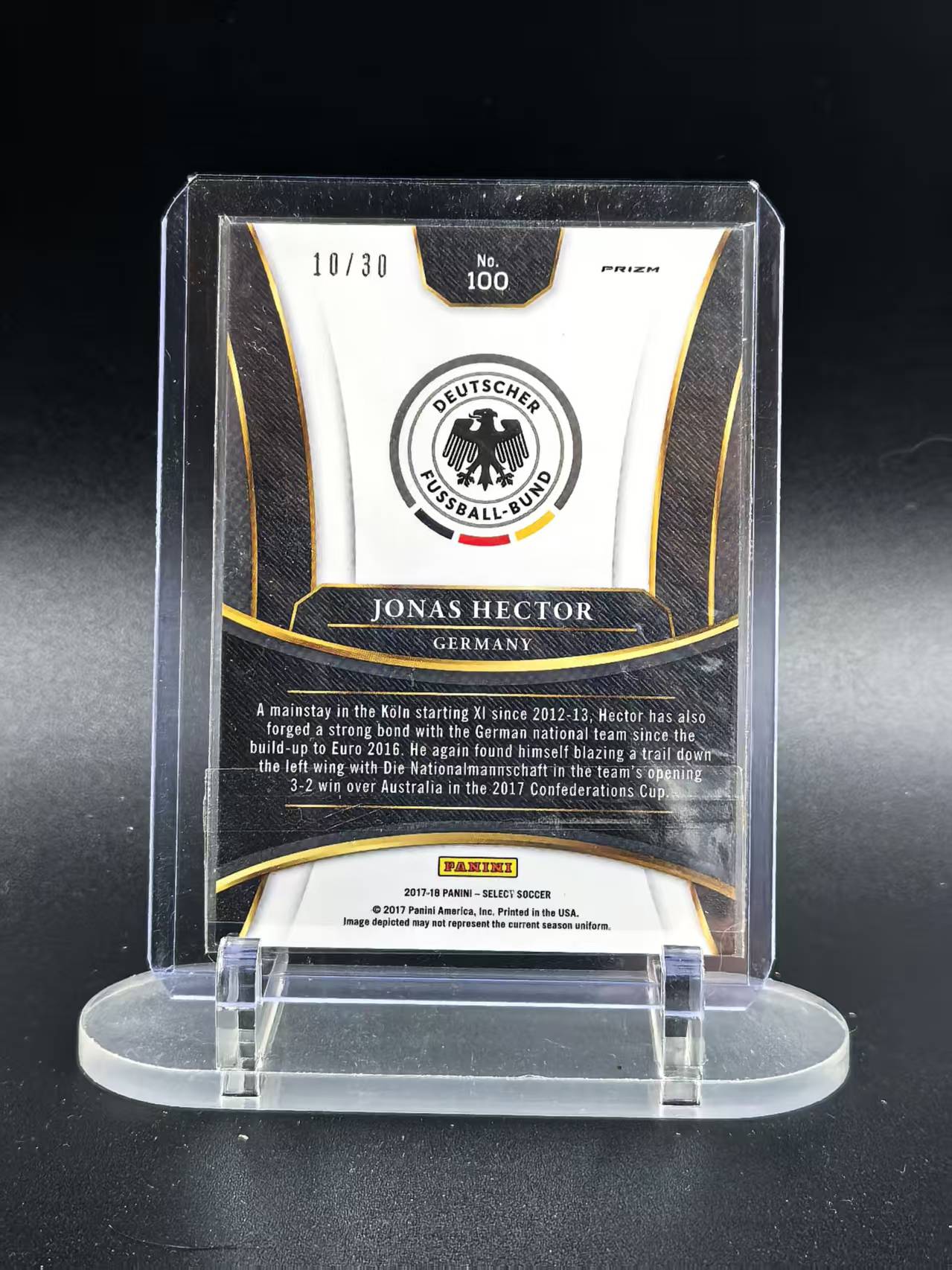 2017-18 Panini Select Jonas Hector #100 乔纳斯 海克特 德国名宿 扎染折 10/30编 SP