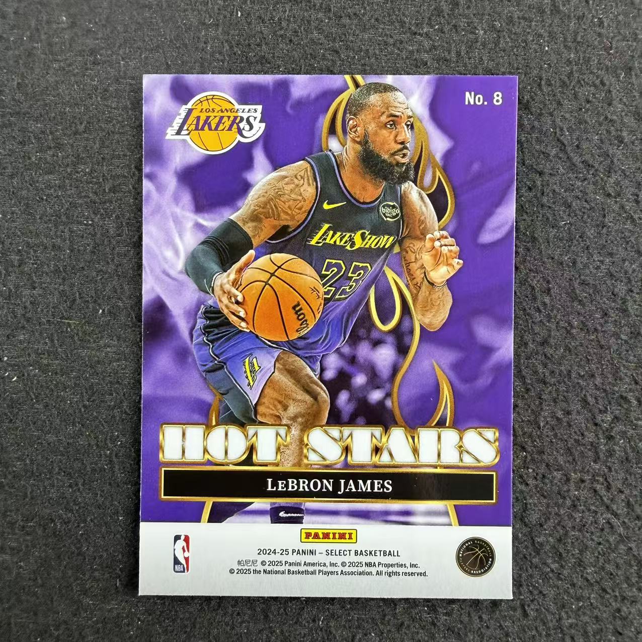 【阿福拍卖】2024-25 Panini Select LeBron James 勒布朗 詹姆斯 湖人 Hot Stars 热火之星 特卡 收藏必备(CMY)