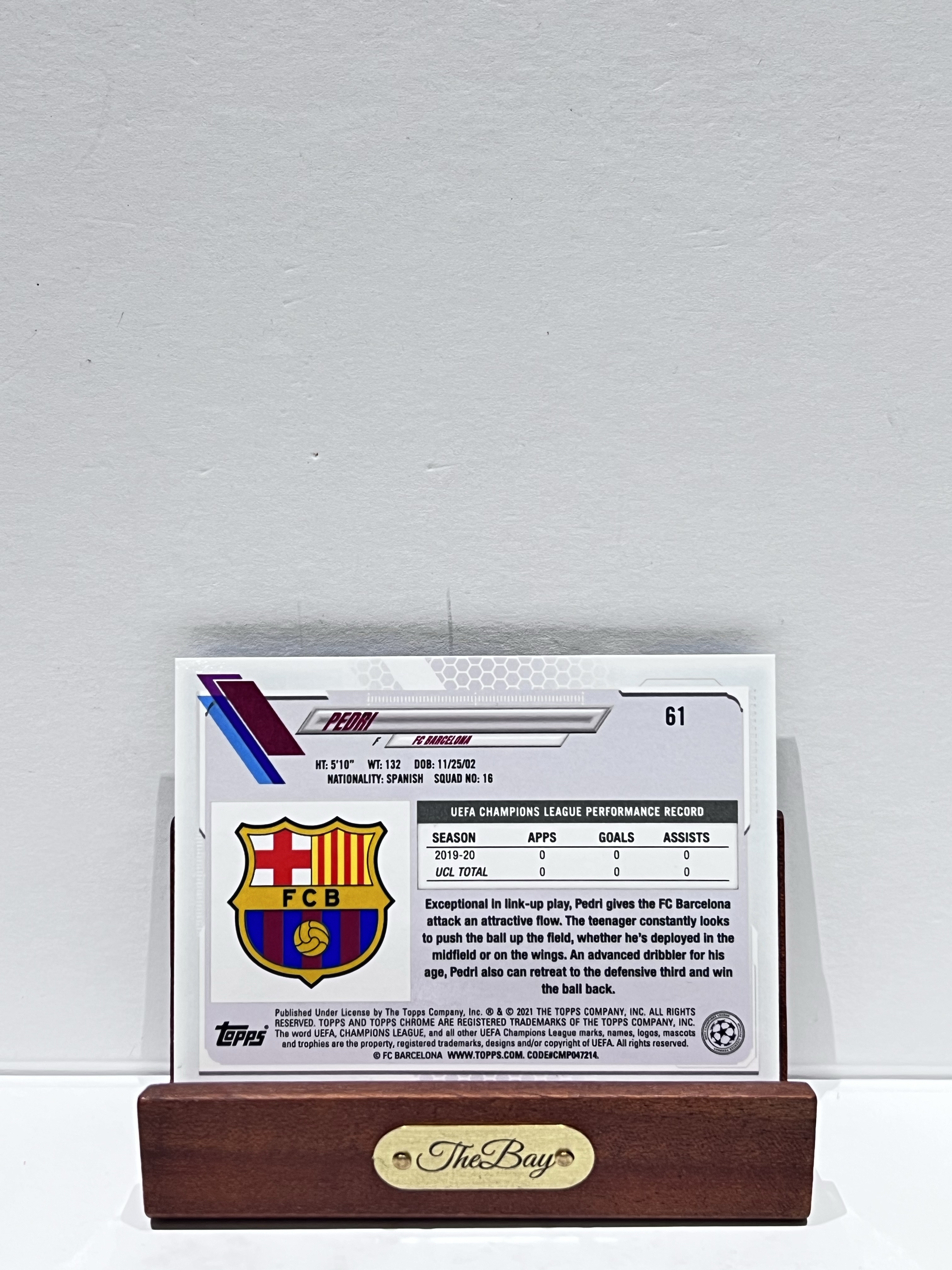 2020-21 Topps Chrome Pedri RC【湾区拍档代卖】欧冠 TC 蓝宝石 佩德里 蓝碎冰折 折射 新秀 巴萨 巴塞罗那 西班牙 三冠王 金童奖 卡品如图 Steven