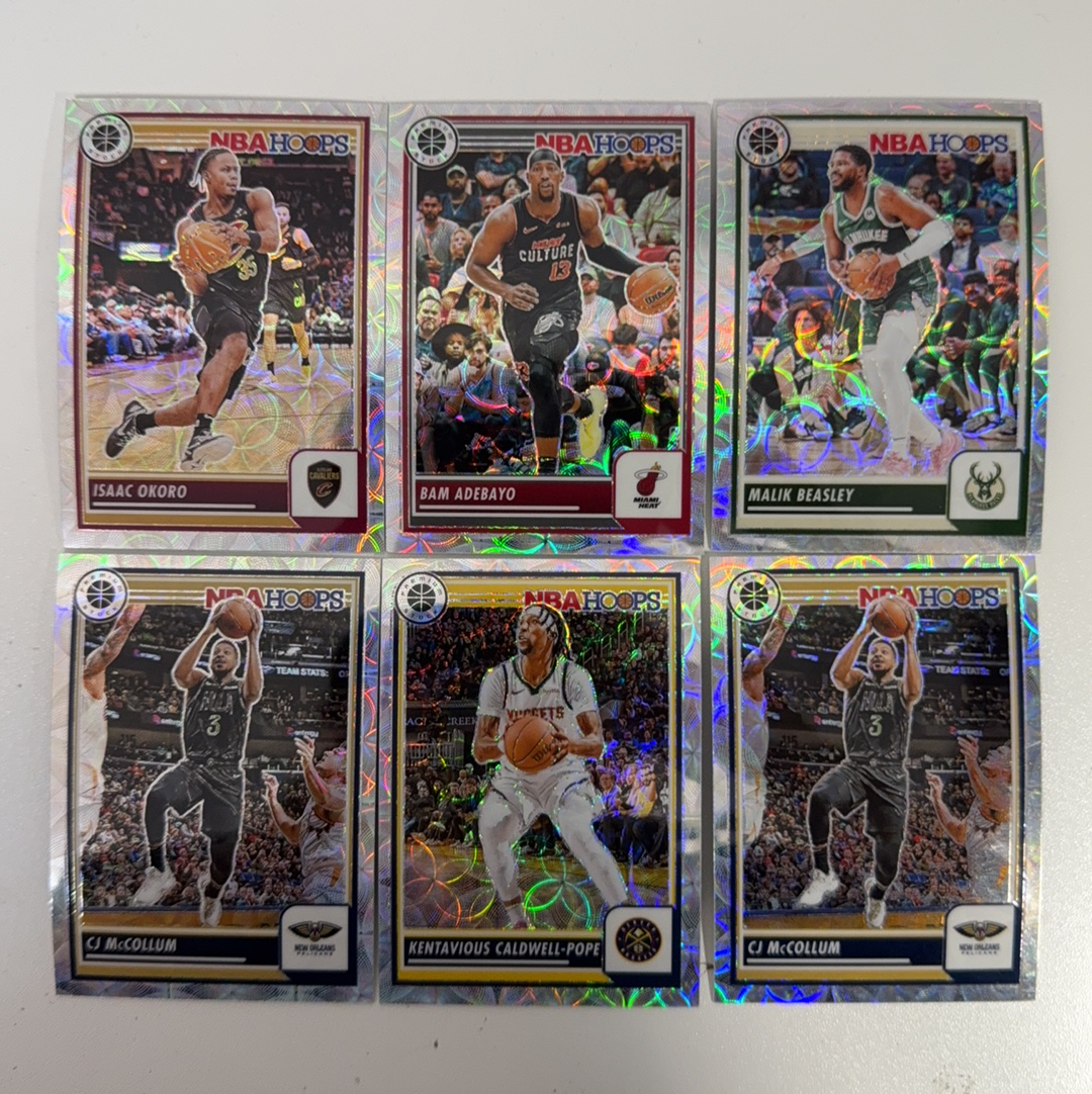 【免费代卖】6张 打包 lot HOOPS 折射 阿德巴约 波普 麦科勒姆 奥控股 马刺 骑士 勇士 湖人 火箭 独行侠 魔术 值得收藏!!