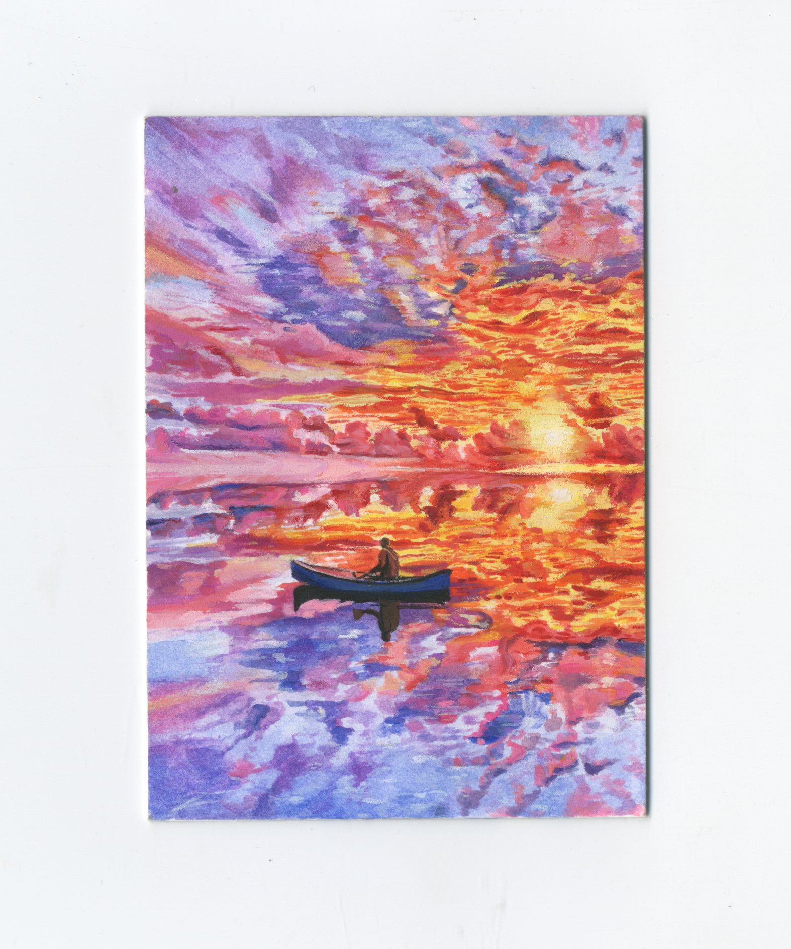 【Jackie杰基拍卖】沙舟工作室 风景画 手绘卡 1/1 画师:三夏(灯塔)