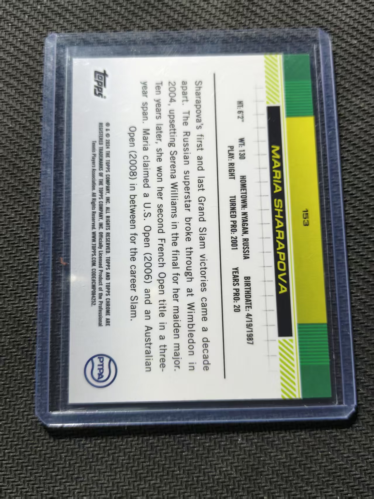 2024 Topps Chrome Maria Sharapova tc 玛丽亚 莎拉波娃 网球 大满贯 250编 蓝折 折射 #滨滨