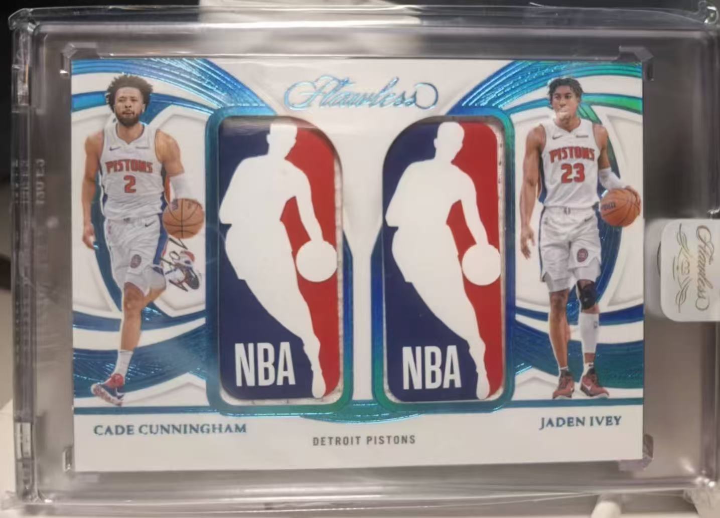 2024-25 Panini Flawless Cade Cunningham 手提 坎寧安 康寧漢姆 杰登艾維 1/1編 oneofone 湖水藍 雙人GULogoman 活塞
