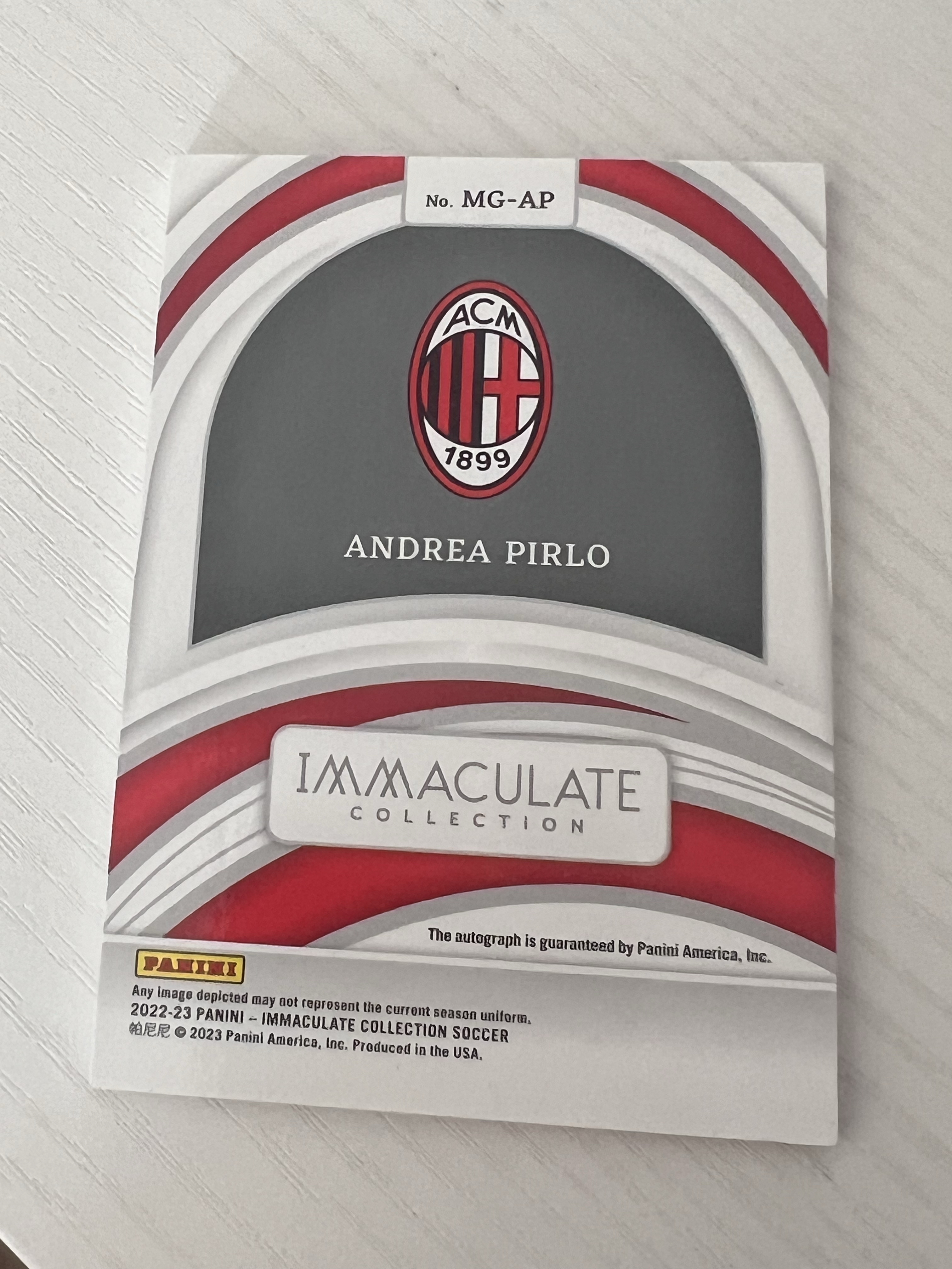 2022-23 Panini Immaculate Andrea Pirlo 皮尔洛 国米 米兰 尤文 意大利 帕尼尼 爱咪咪 4/25编 伟大签 单一平行 伟大印记