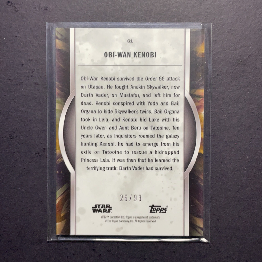 2025 Topps Star Wars 星球大战 欧比旺 美剧欧比旺肯诺比 base绿平行99编 序号61 2022 Topps 星战影视Masterwork大师盒系列