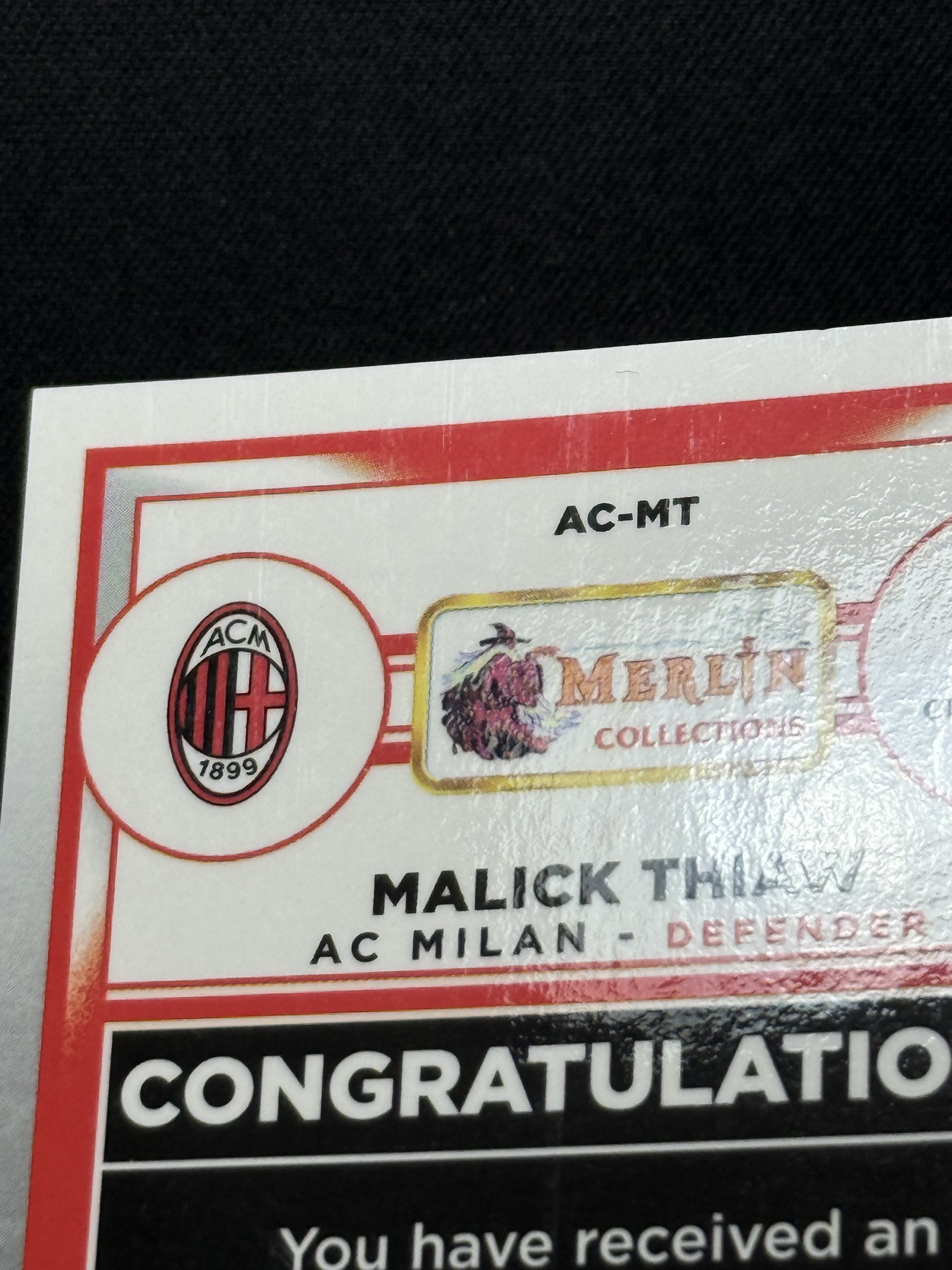 2022-23 Topps Merlin Malick Thiaw 【小贝代拍】欧战 梅林 Ac米兰 马利克 佳夫 银折 签字 瑕疵如图 拍前看描述 H EW