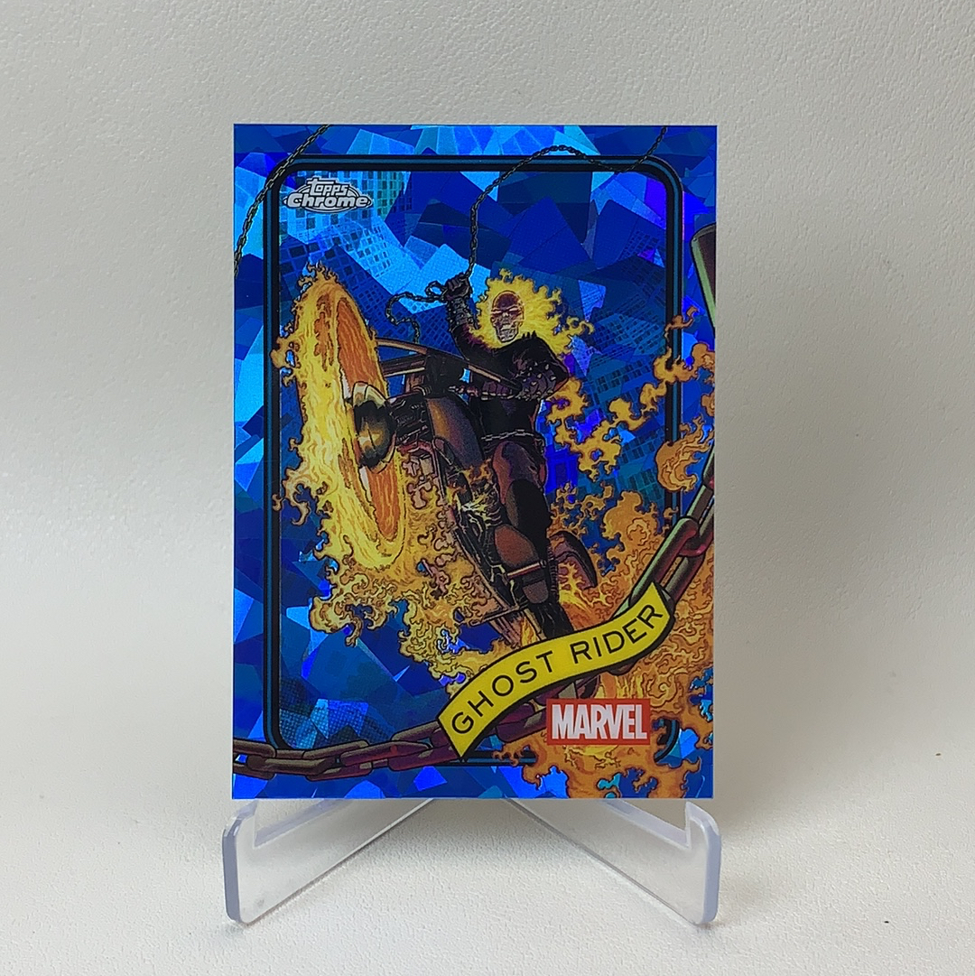 【弈卡代拍】2025 Topps Chrome Marvel Sapphire 蓝宝石系列 TC漫威 Base 蓝碎冰 Ghost Rider 恶灵骑士 #183 品相如图 凑套必备 丑总