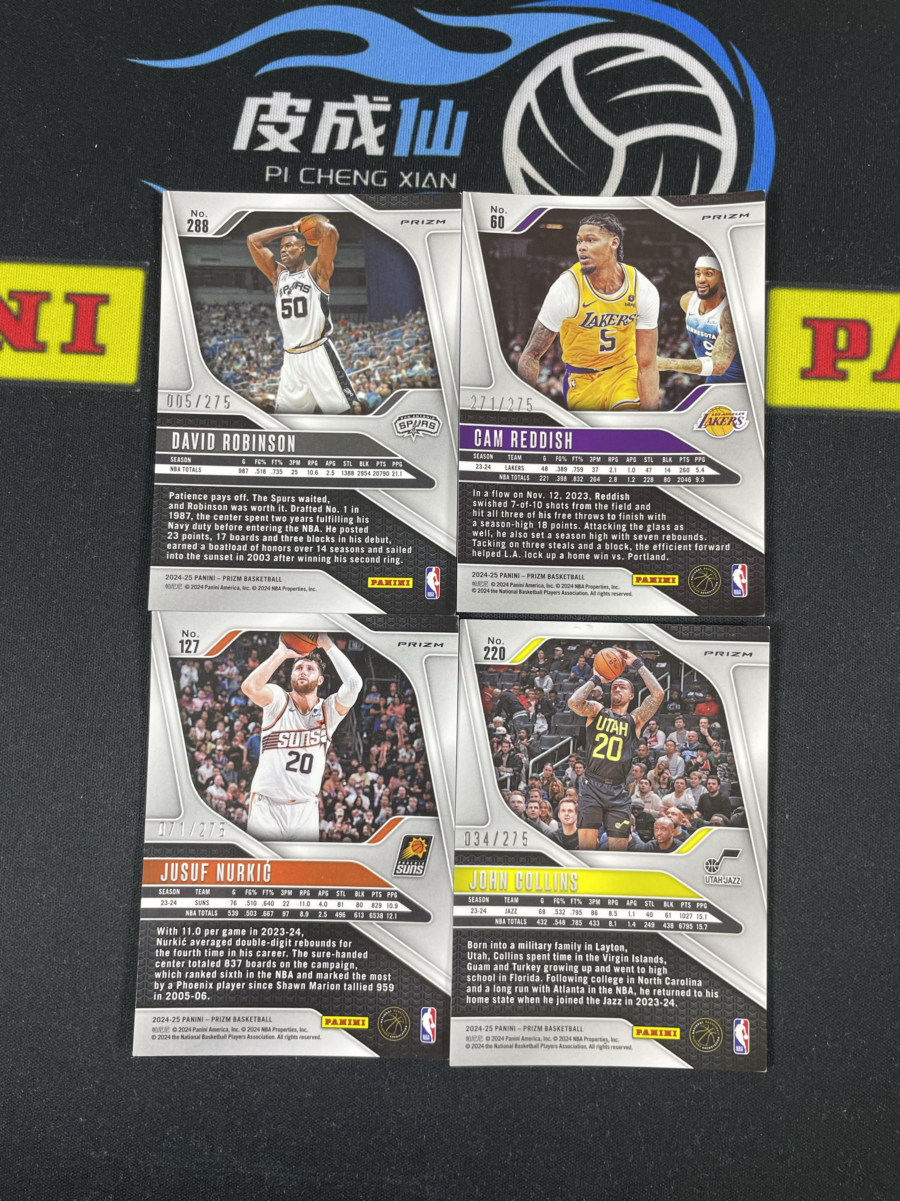 【皮成仙拍卖 统一手续费6%】 PANINI 24-25 PRIZM 大卫罗宾逊 卡姆雷迪什 努尔基奇 约翰科林斯 白镭射折 275编 一图打包 凑套必备 值得收藏【只发顺丰】柱子123