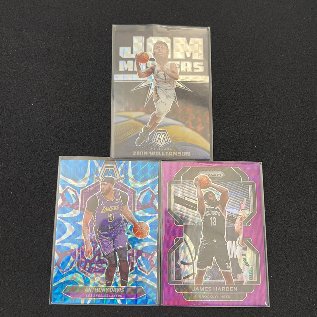 2021-22 Panini Mosaic Zion Williamson 【小V代拍】锡安 威廉姆斯 安东尼 戴维斯/浓眉 特卡 银折 3张 卡品如图【阿里嘎多】z